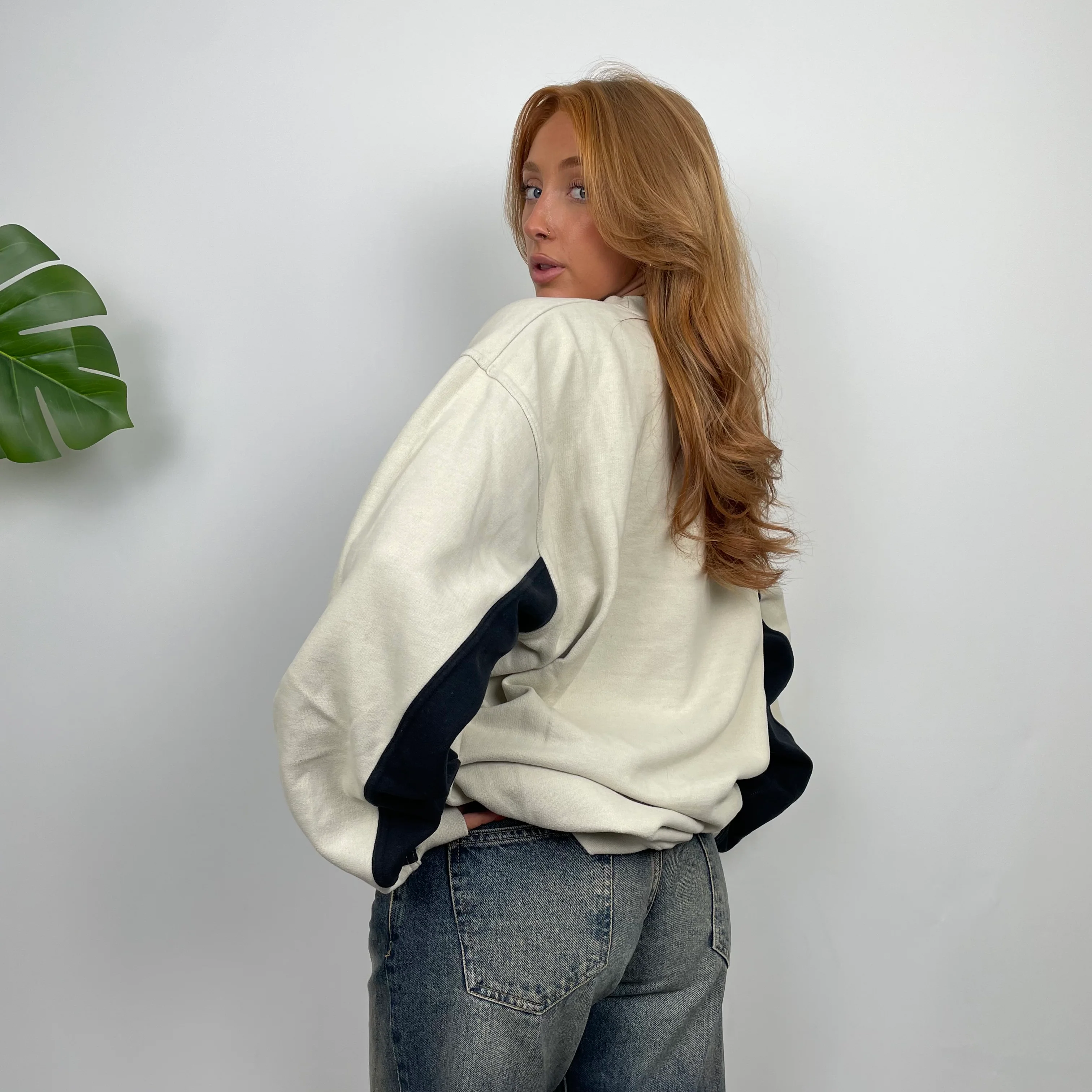 Reebok RARE Cream Embroidered Spell Out Sweatshirt (XXL) - Image 4
