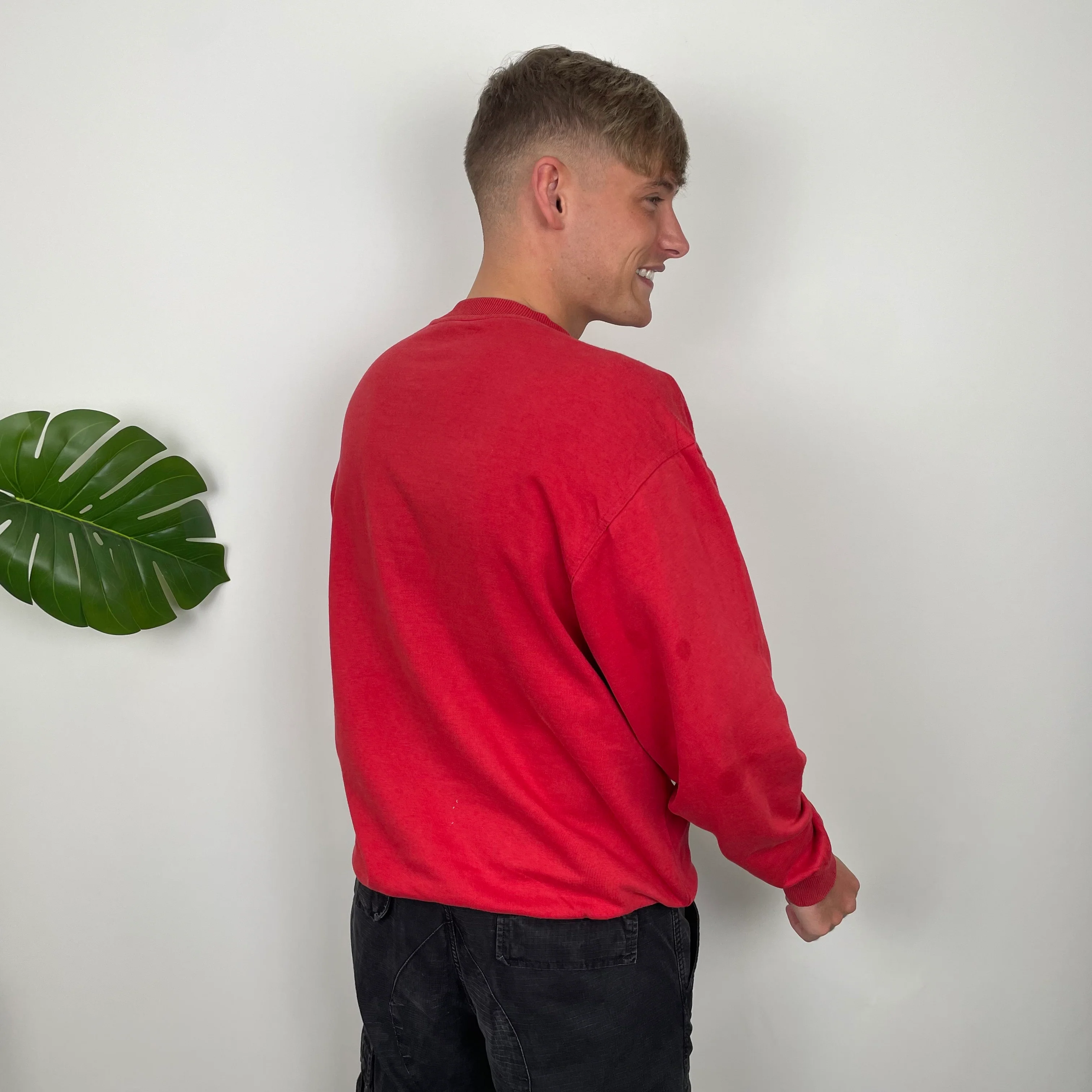 Reebok Red Embroidered Spell Out Sweatshirt (XL) - Image 9