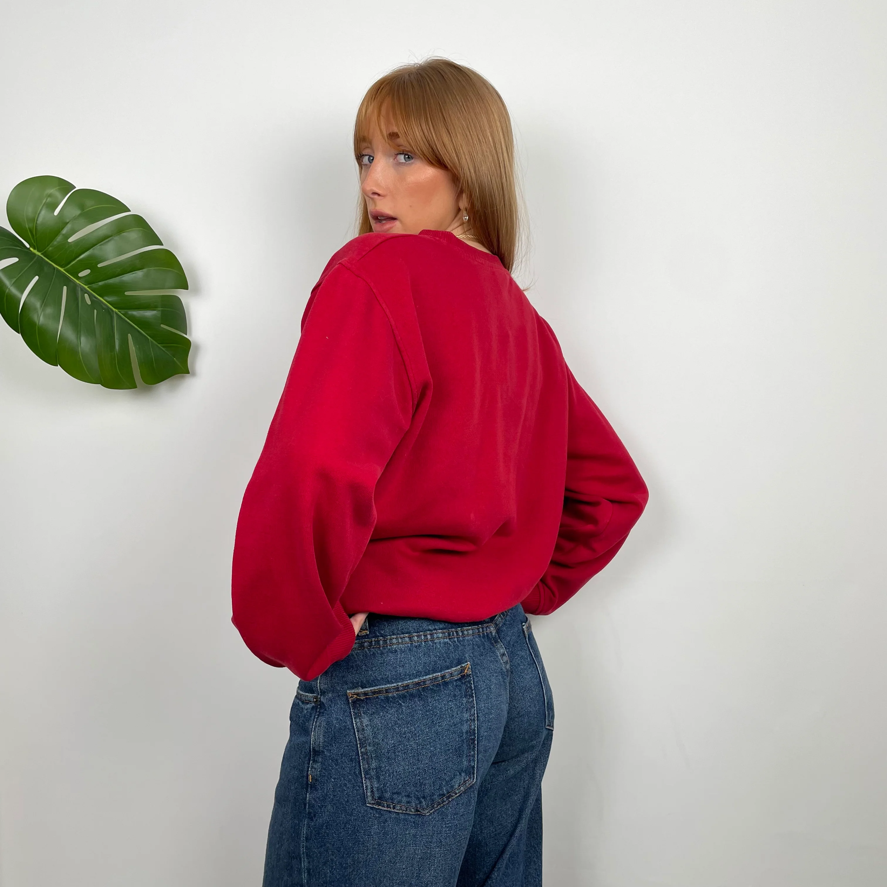 Reebok Red Embroidered Spell Out Sweatshirt (S) - Image 5