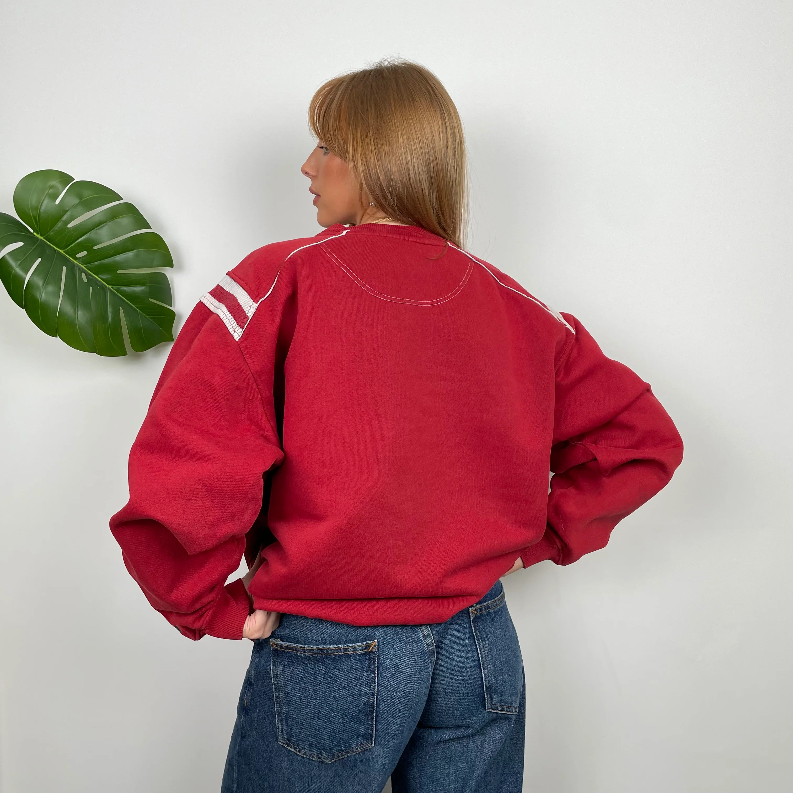 Reebok Red Embroidered Spell Out Sweatshirt (M) - Image 4