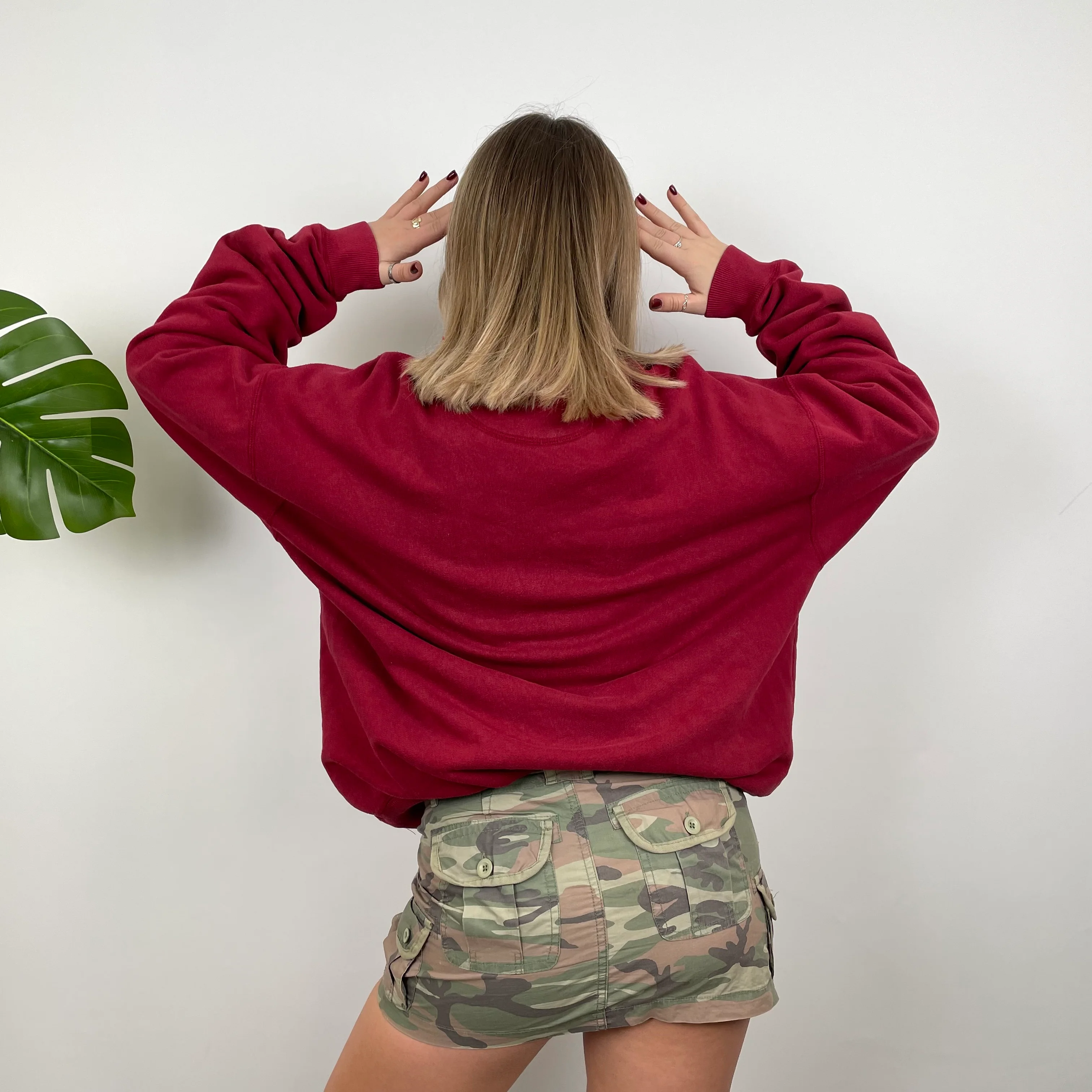 Reebok Red Embroidered Spell Out Sweatshirt (L) - Image 4