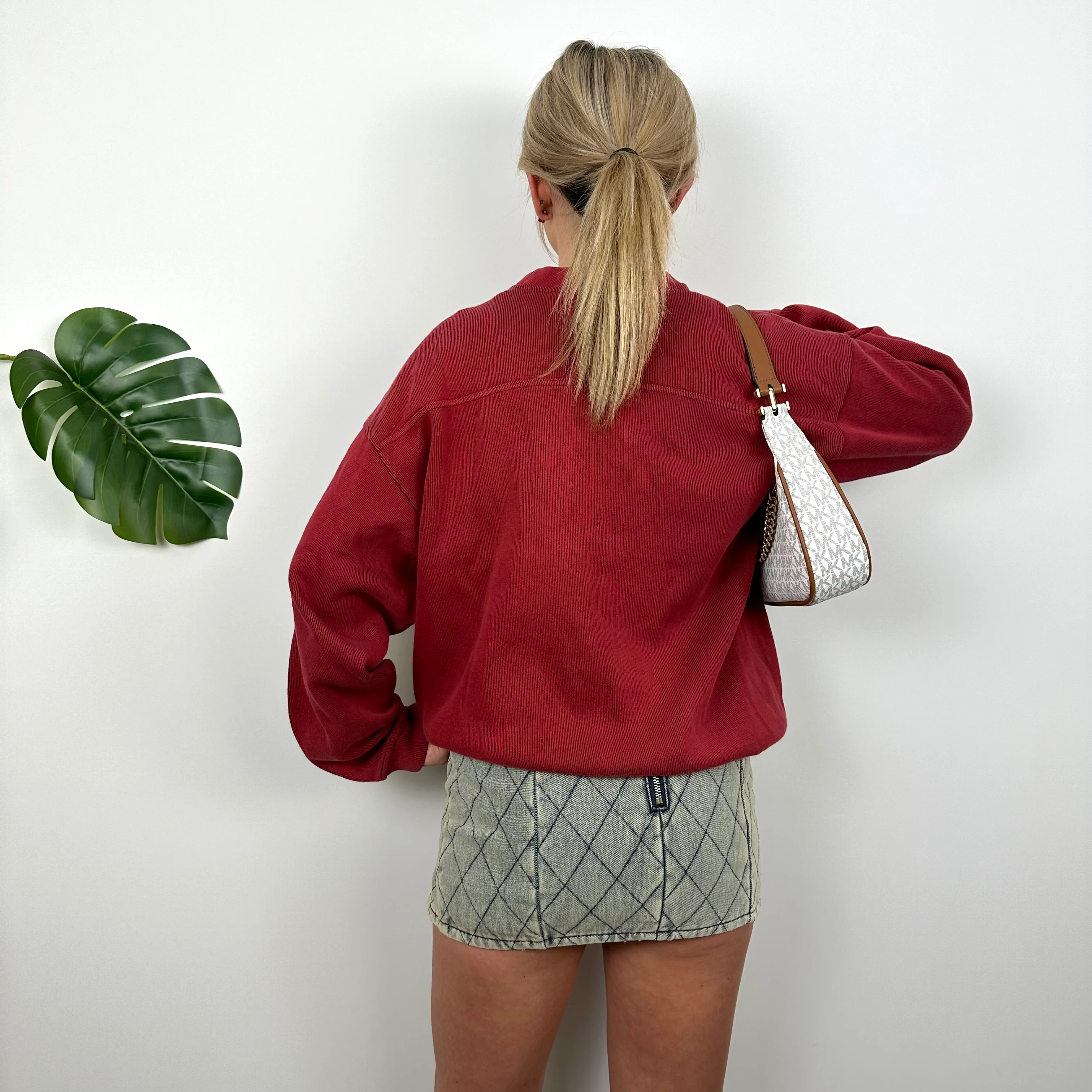 Reebok Red Embroidered Spell Out Sweatshirt (M) - Image 4