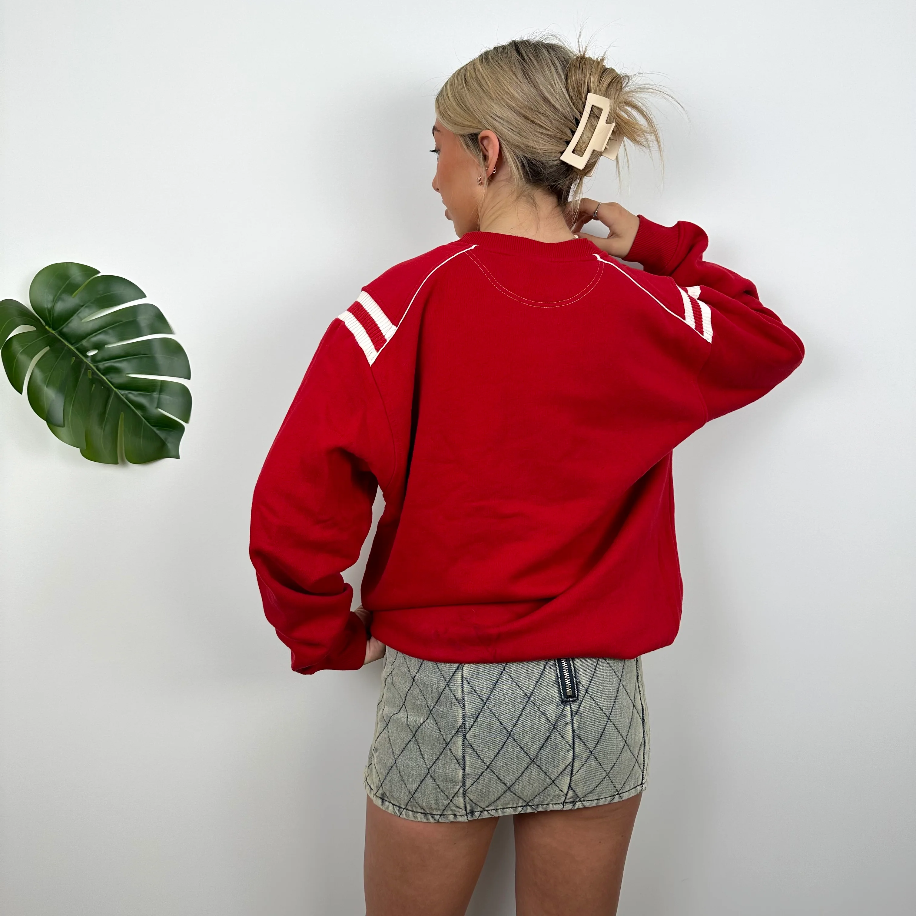 Reebok Red Embroidered Spell Out Sweatshirt (M) - Image 4