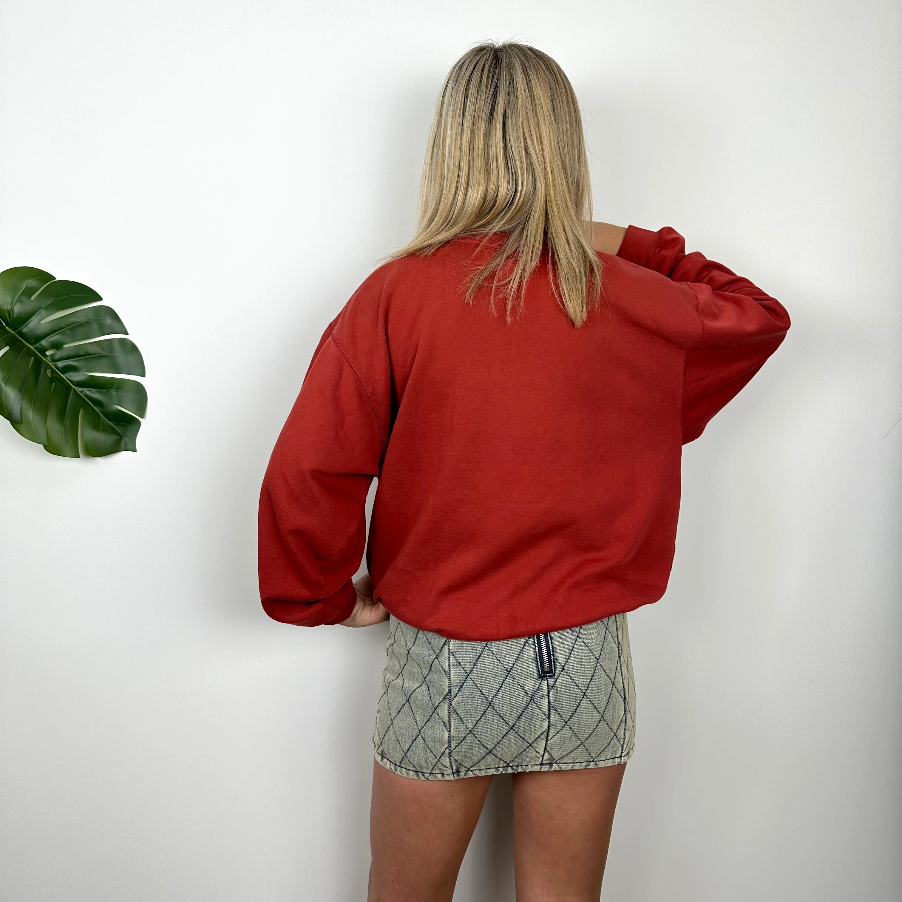 Reebok Red Embroidered Spell Out Sweatshirt (M) - Image 5