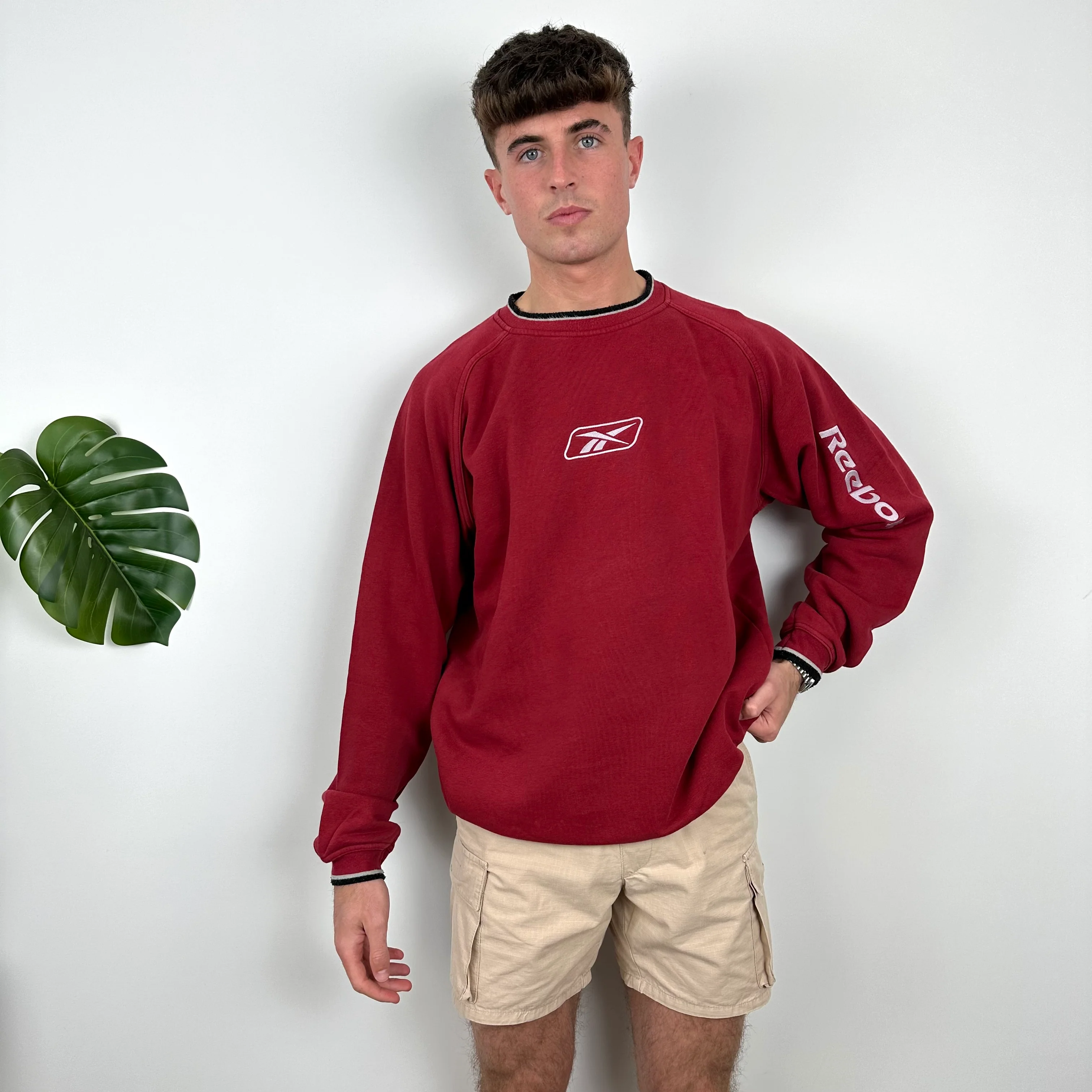 Reebok Red Embroidered Spell Out Sweatshirt (L) - Image 5