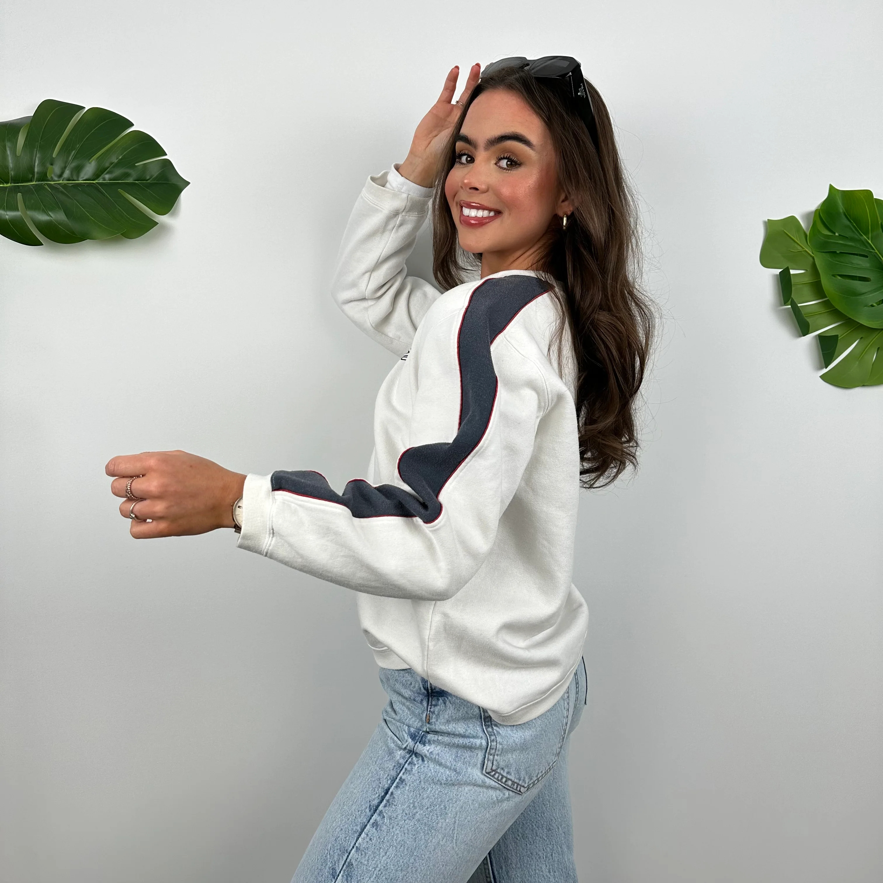 Reebok White Spell Out Sweatshirt (M) - Image 5