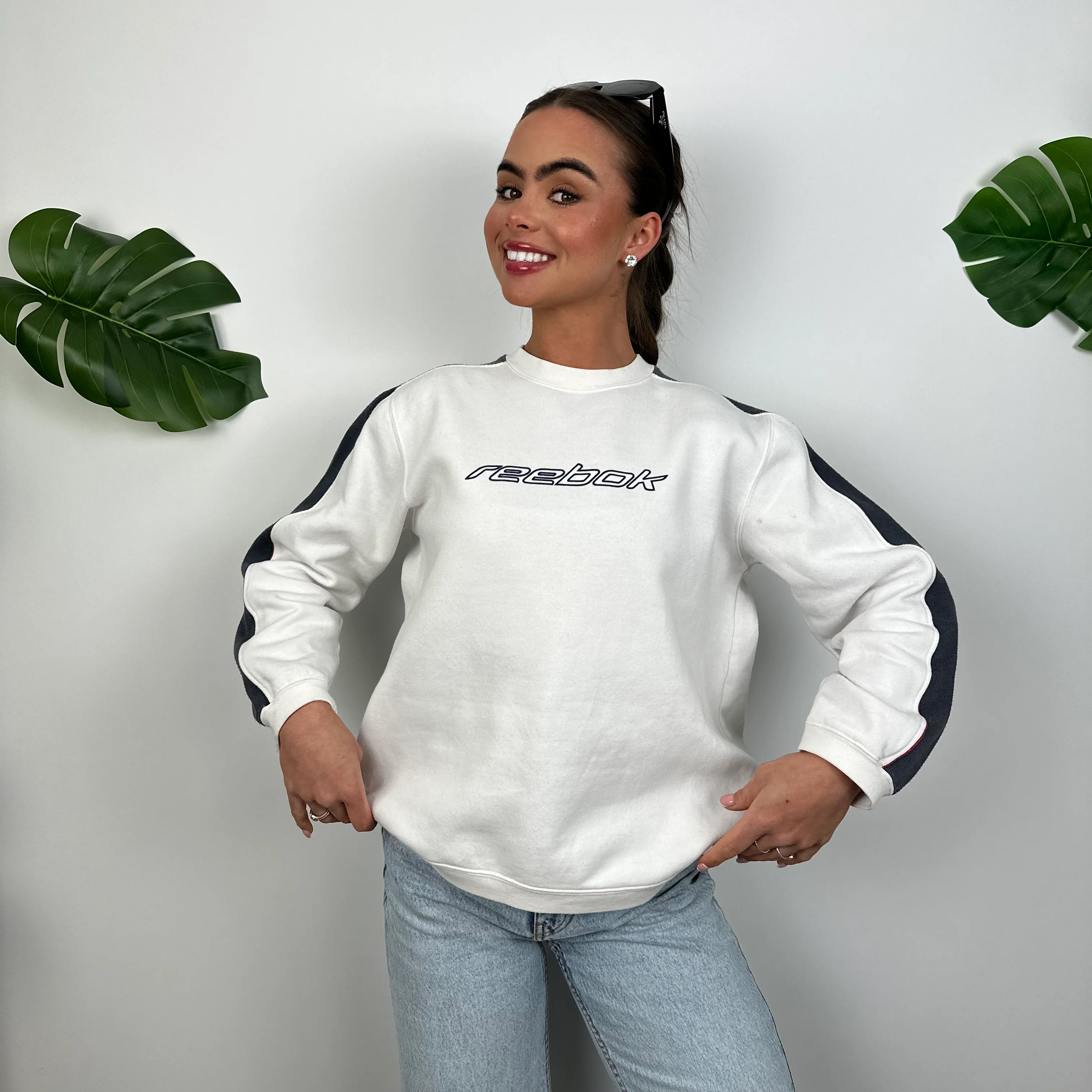 Reebok White Spell Out Sweatshirt (M)