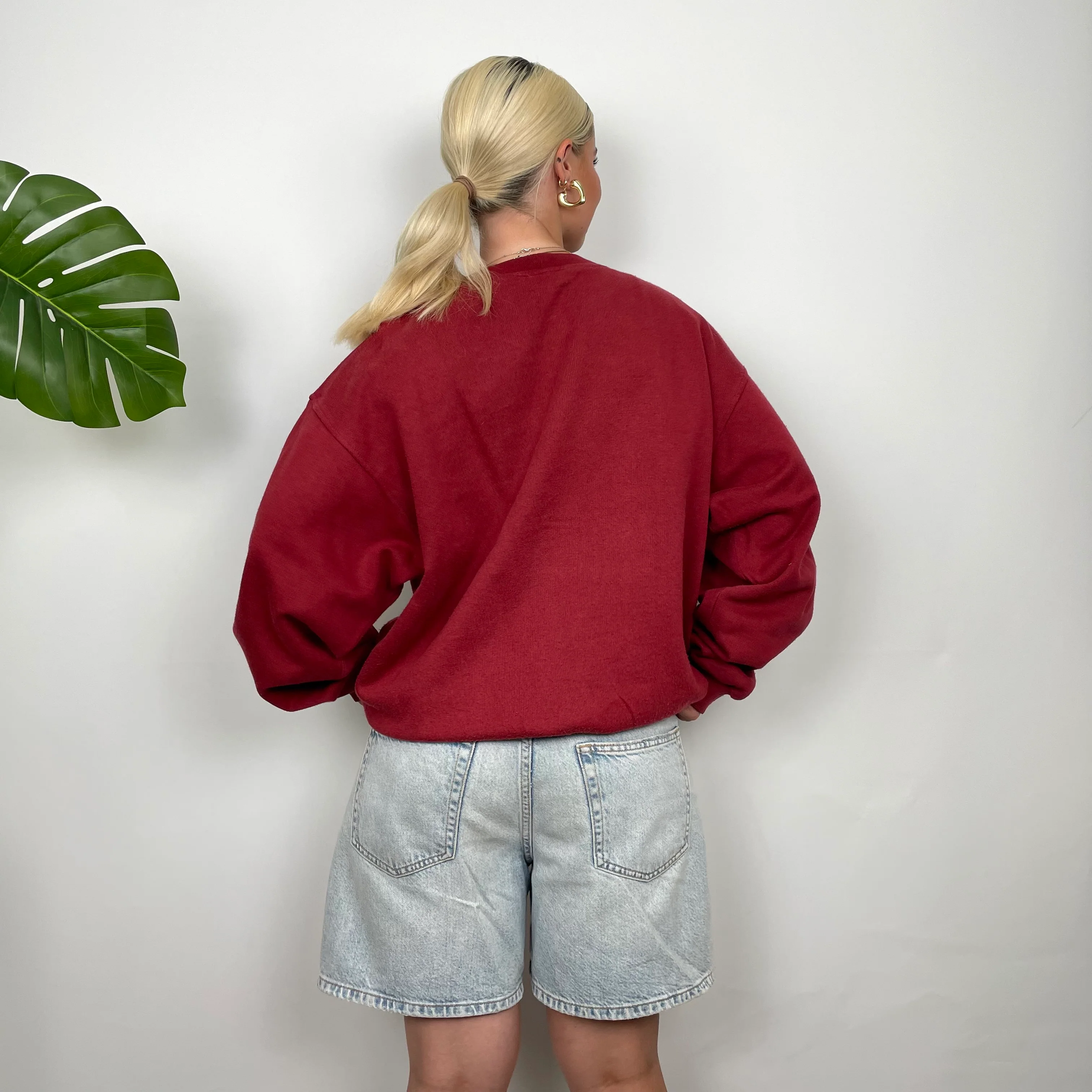 Sergio Tacchini Red Embroidered Spell Out Sweatshirt (M) - Image 6