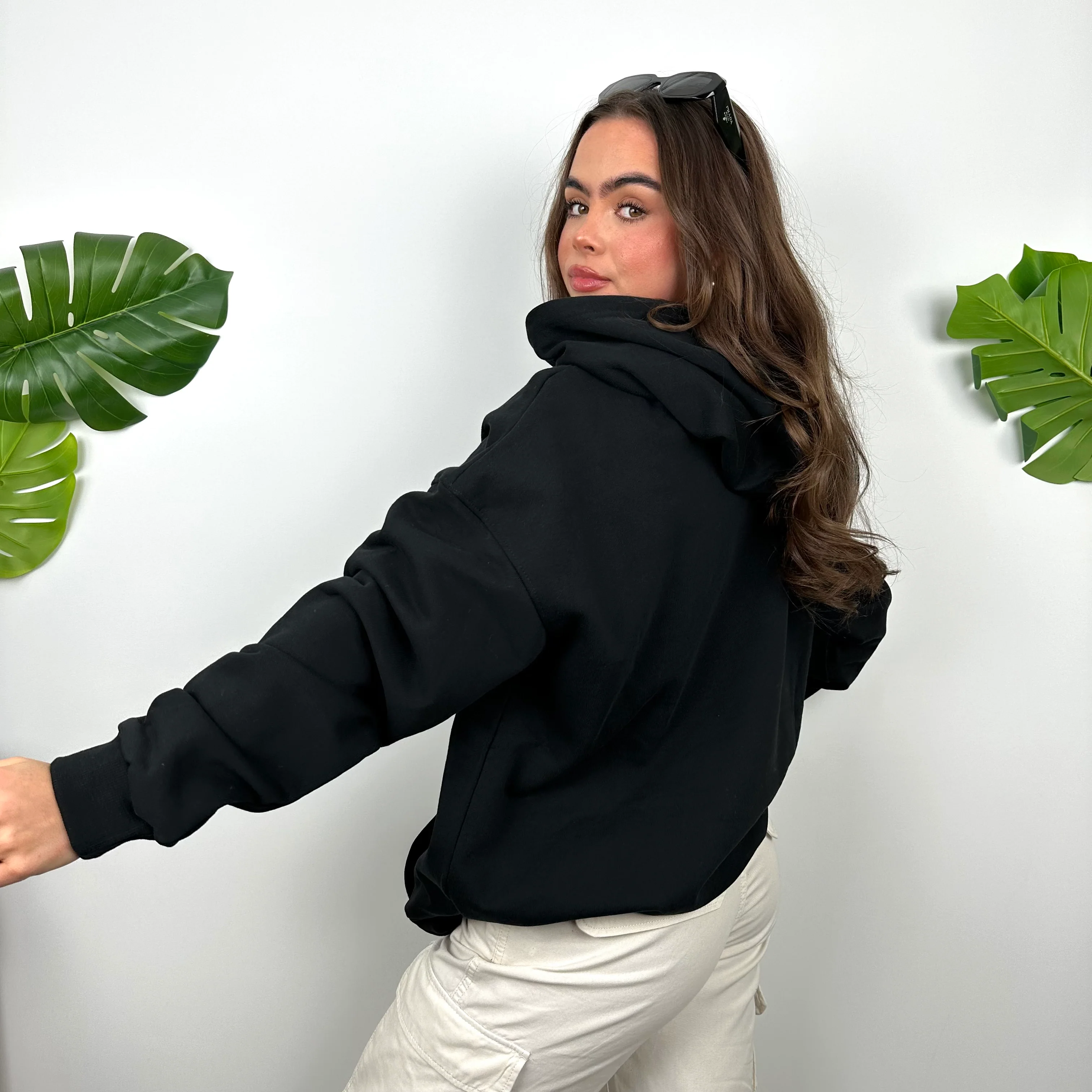 Stussy Black Embroidered Spell Out Hoodie (L) - Image 7