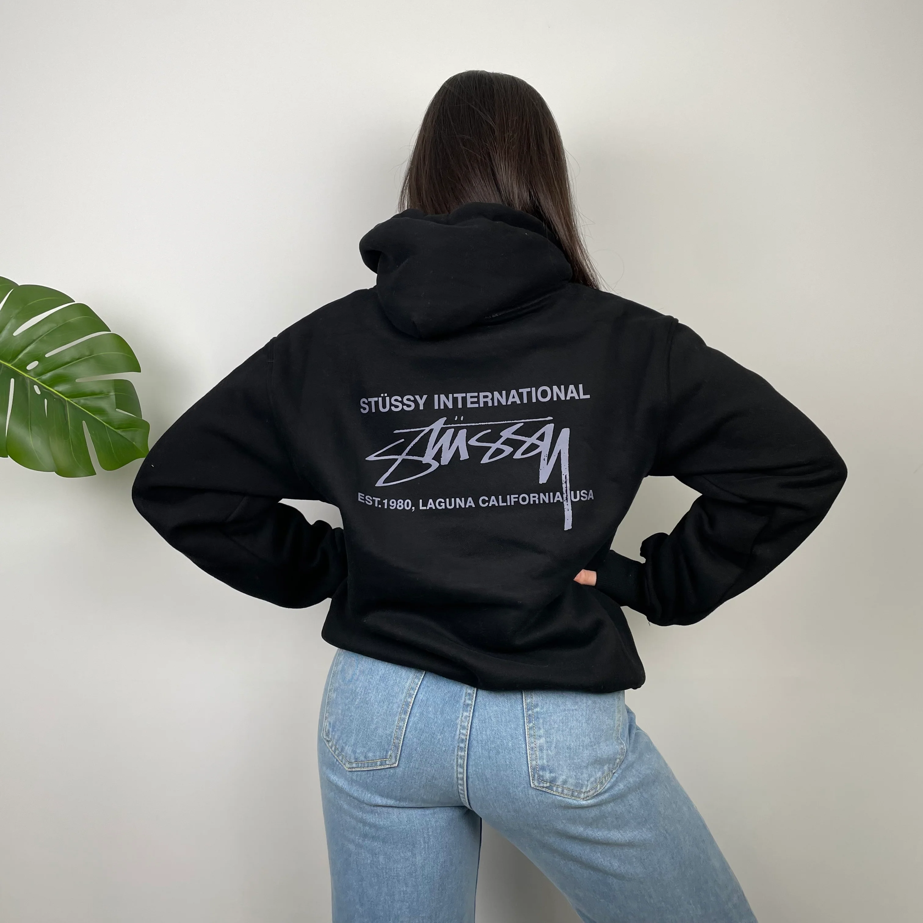 Stussy Black Spell Out Hoodie (M) - Image 6
