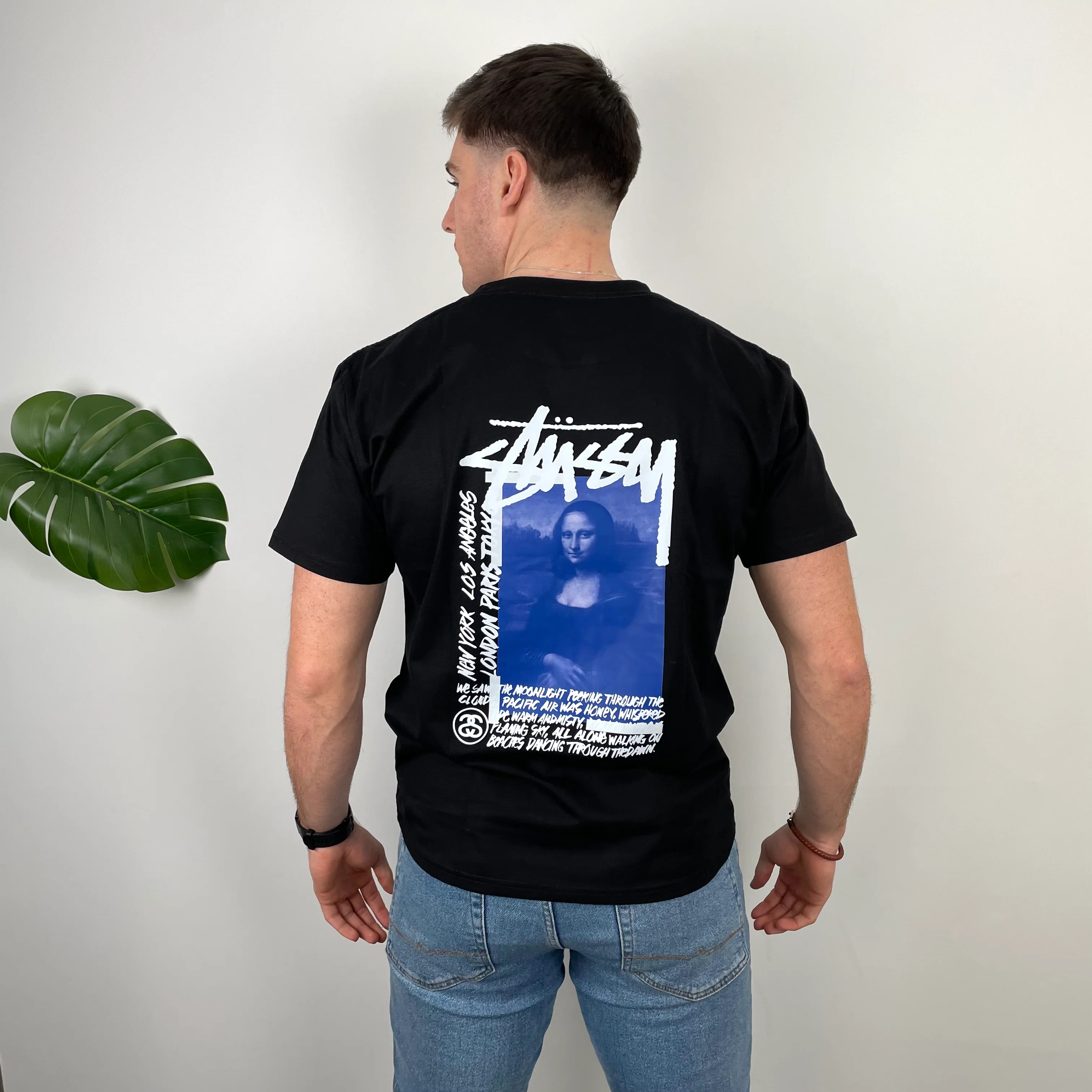 Stussy RARE Black Spell Out T Shirt (L)