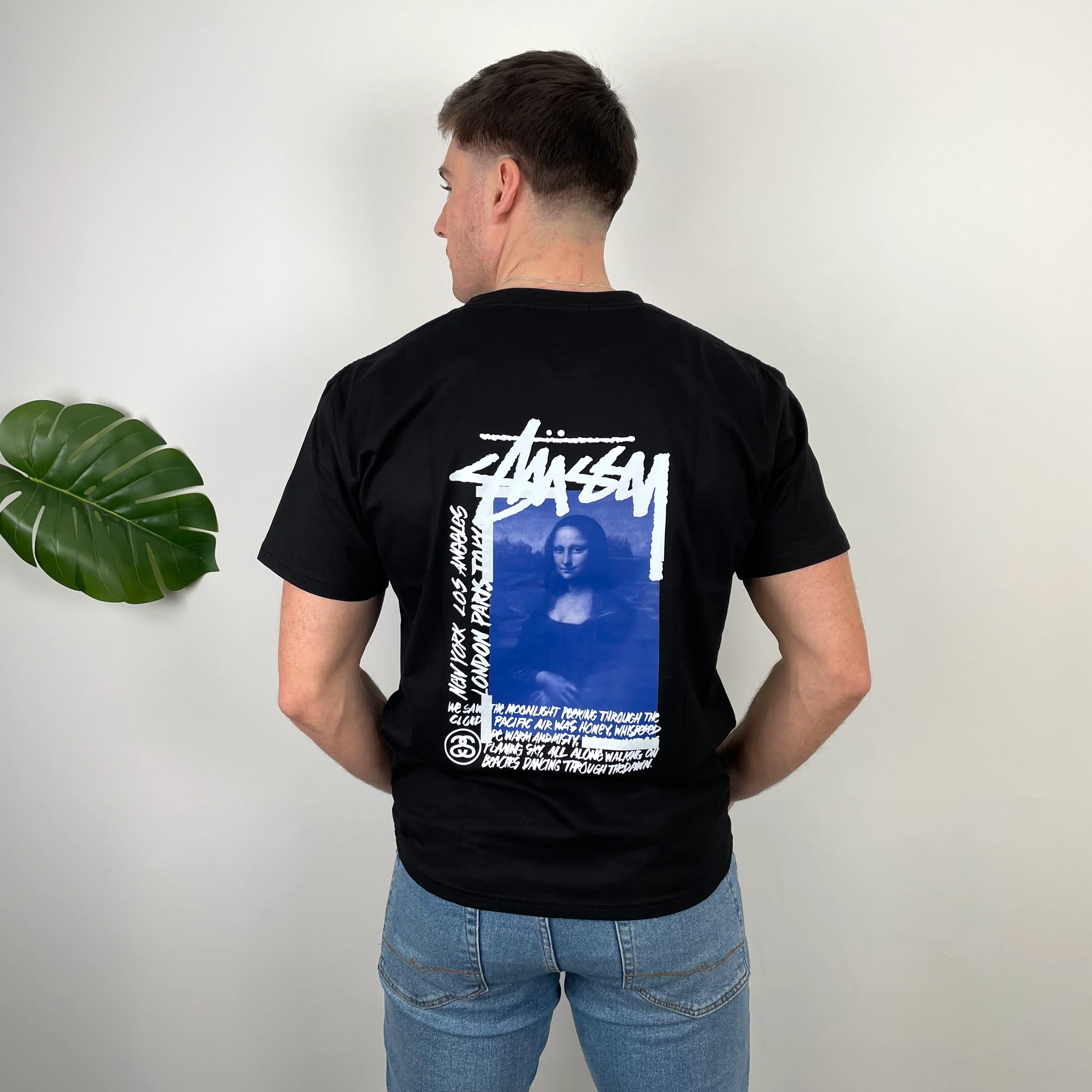 Stussy RARE Black Spell Out T Shirt (L) - Image 8