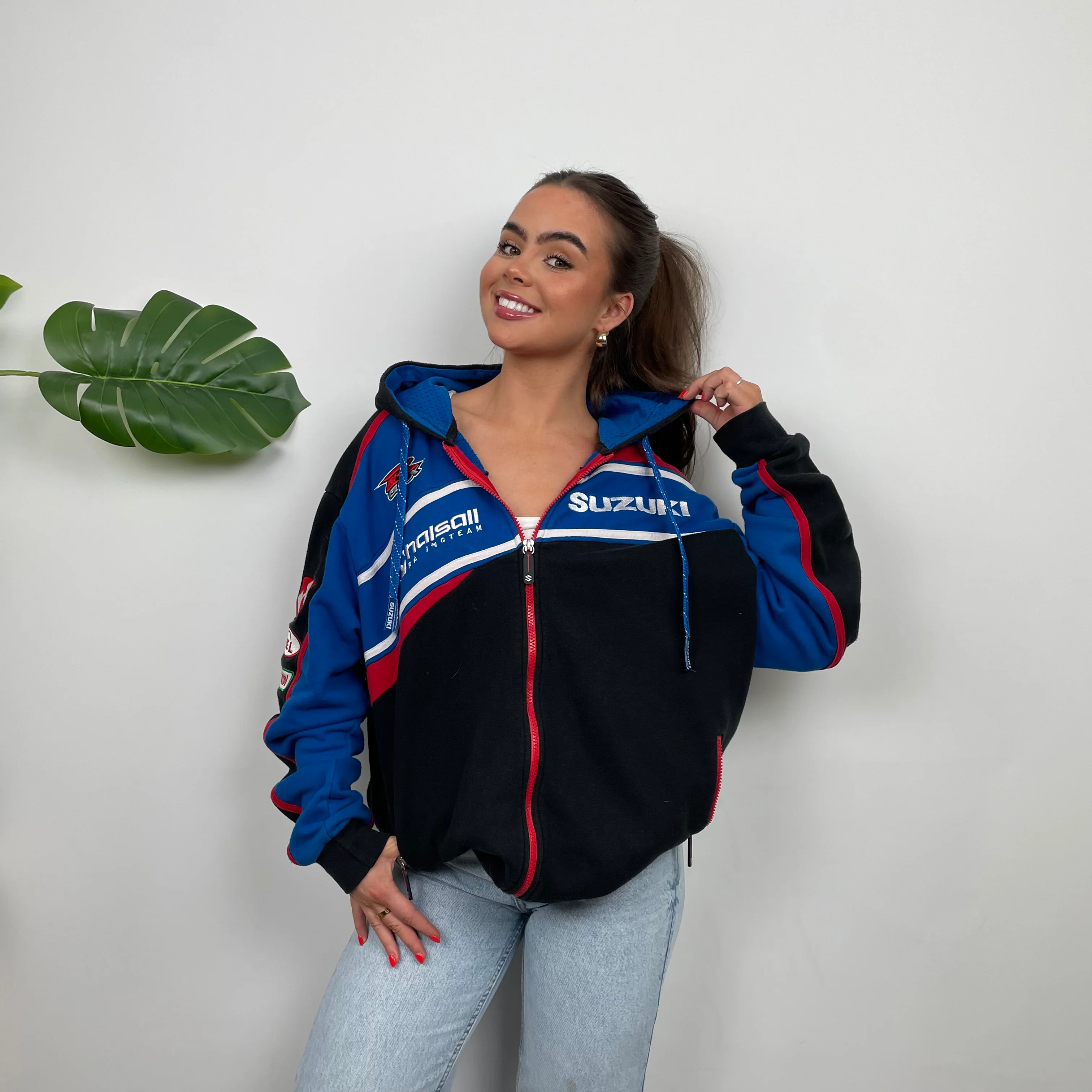 Suzuki Racing Black Embroidered Spell Out Zip Up Jacket (L) - Image 6