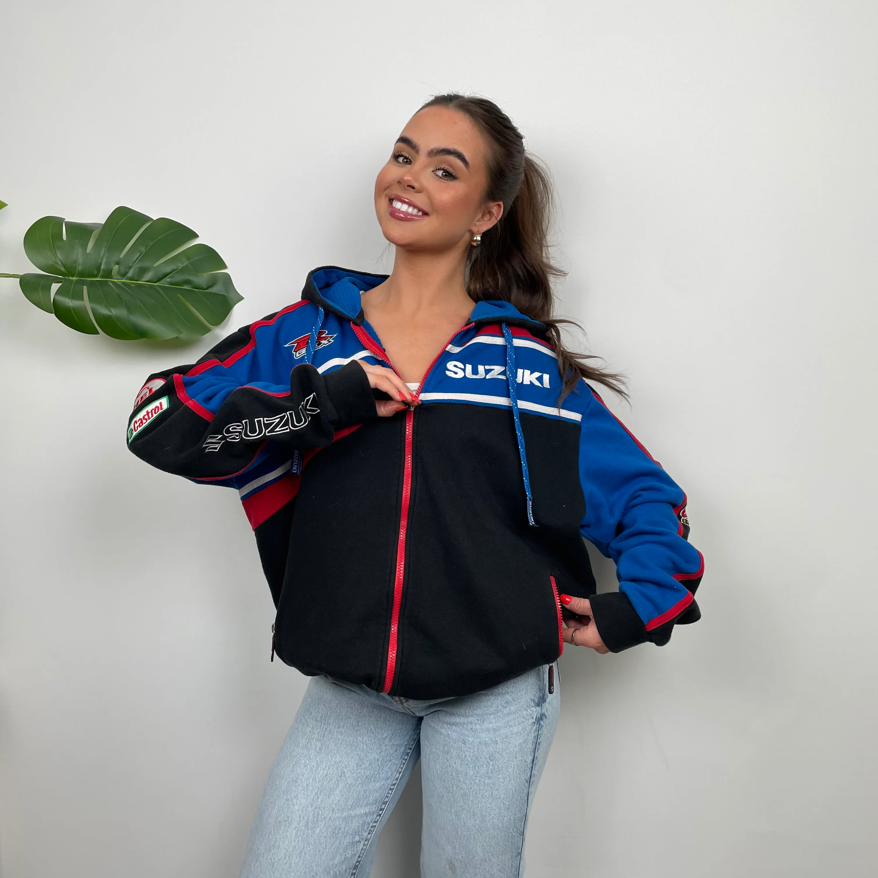 Suzuki Racing Black Embroidered Spell Out Zip Up Jacket (L) - Image 8