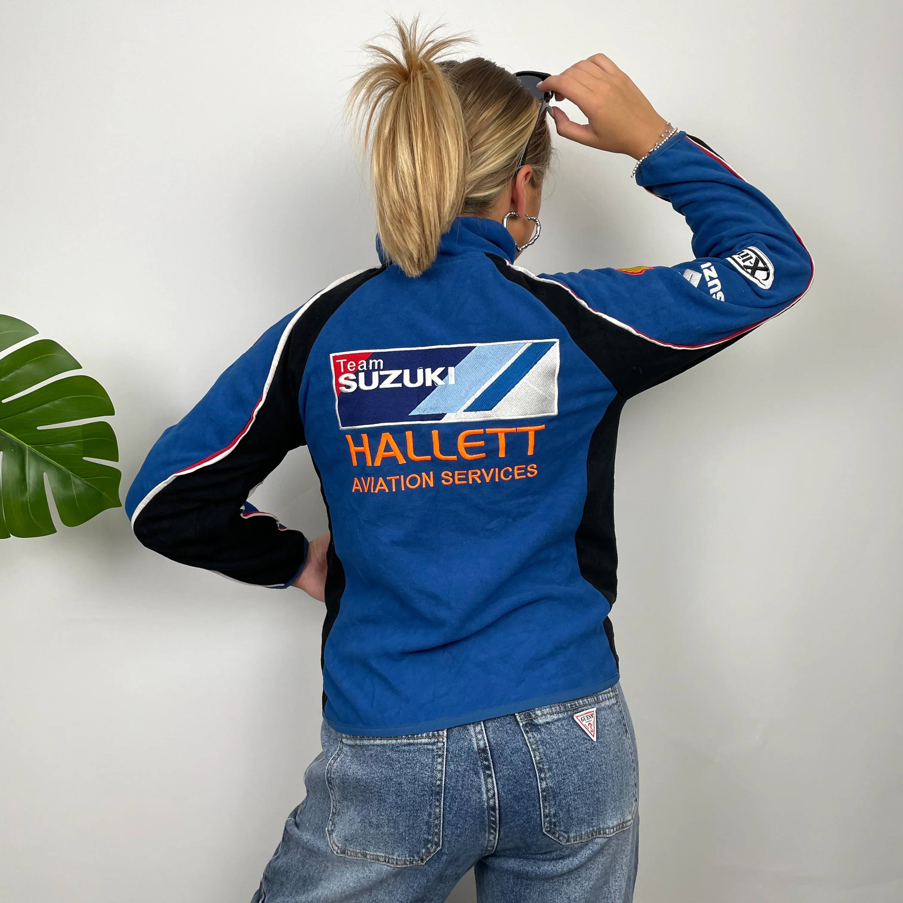 Suzuki Racing Blue Embroidered Spell Out Zip Up Hoodie Jacket (XS) - Image 5