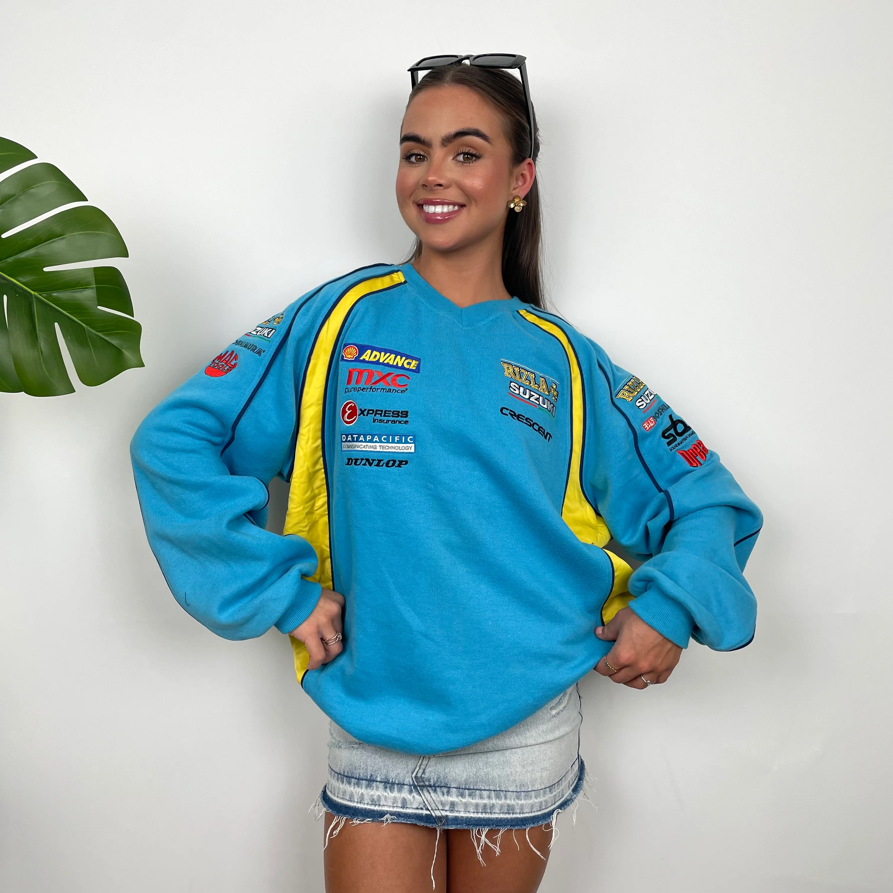 Suzuki Racing RARE Blue Embroidered Spell Out Sweatshirt (L) - Image 2