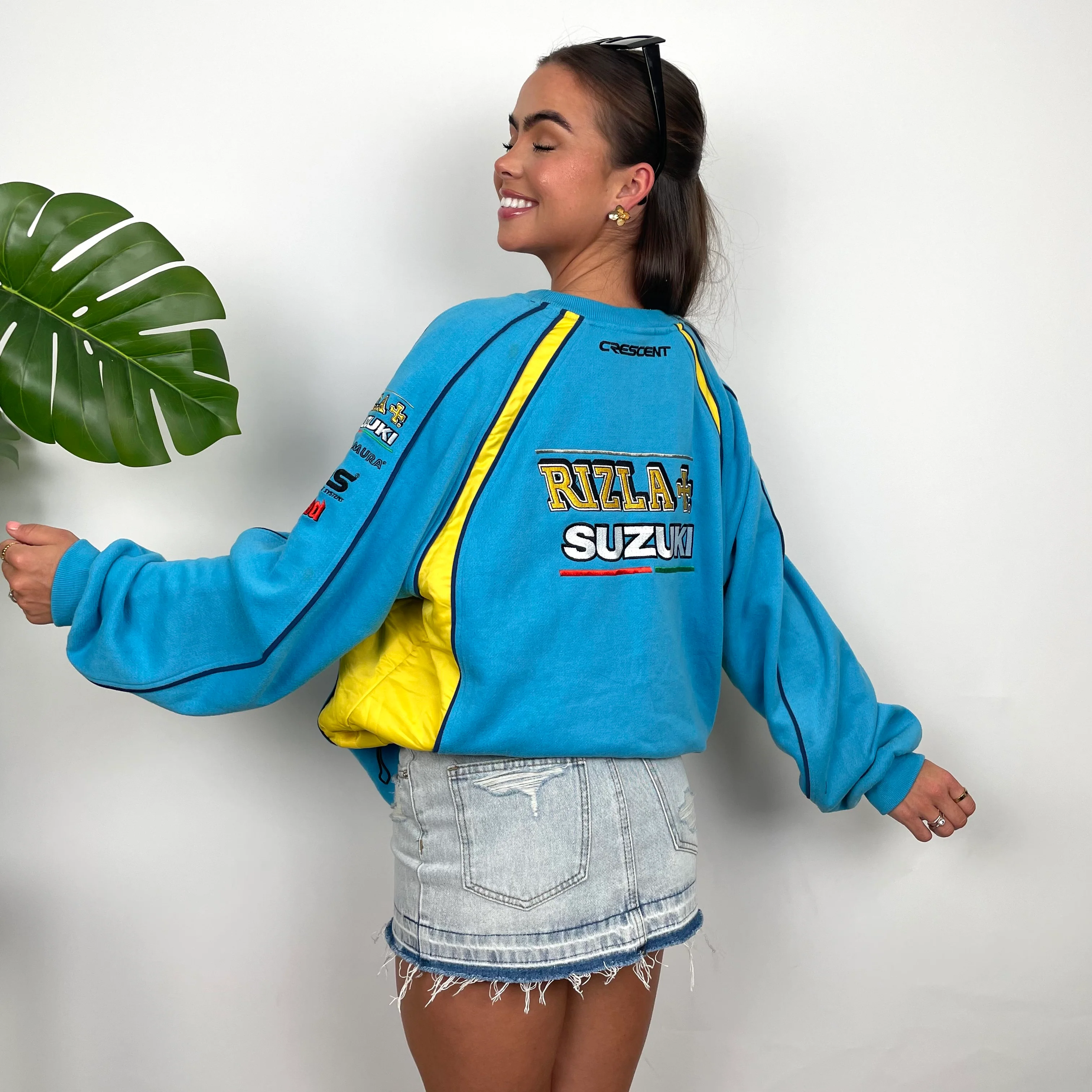 Suzuki Racing RARE Blue Embroidered Spell Out Sweatshirt (L) - Image 3