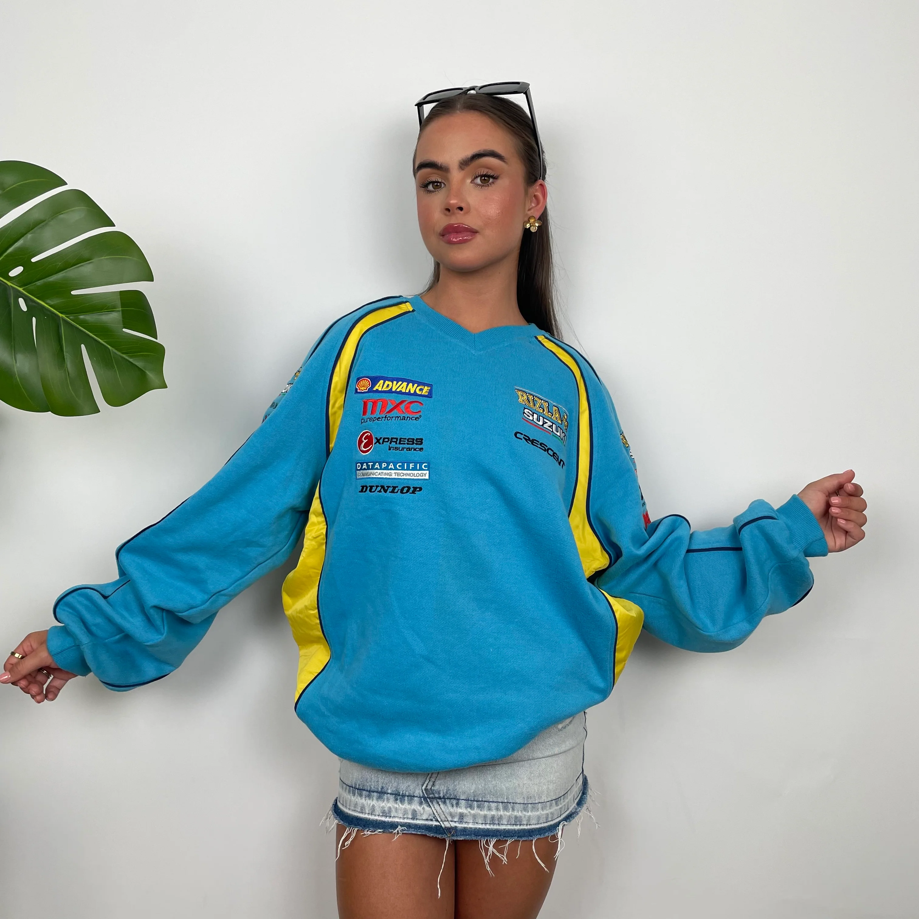 Suzuki Racing RARE Blue Embroidered Spell Out Sweatshirt (L) - Image 4