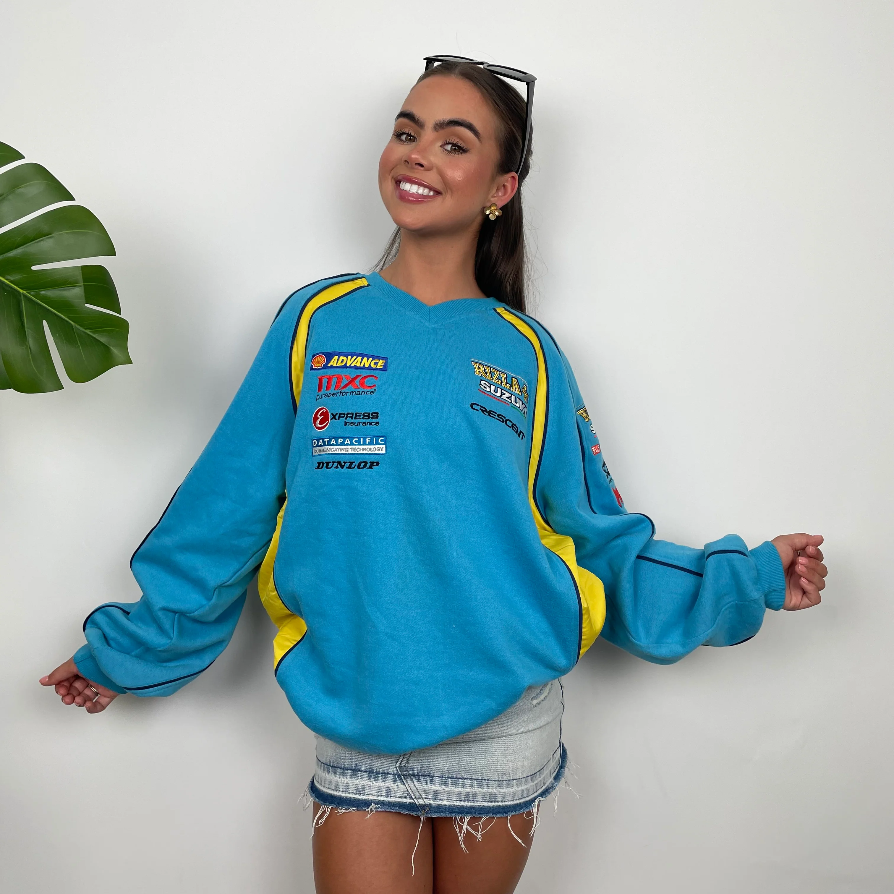 Suzuki Racing RARE Blue Embroidered Spell Out Sweatshirt (L) - Image 6