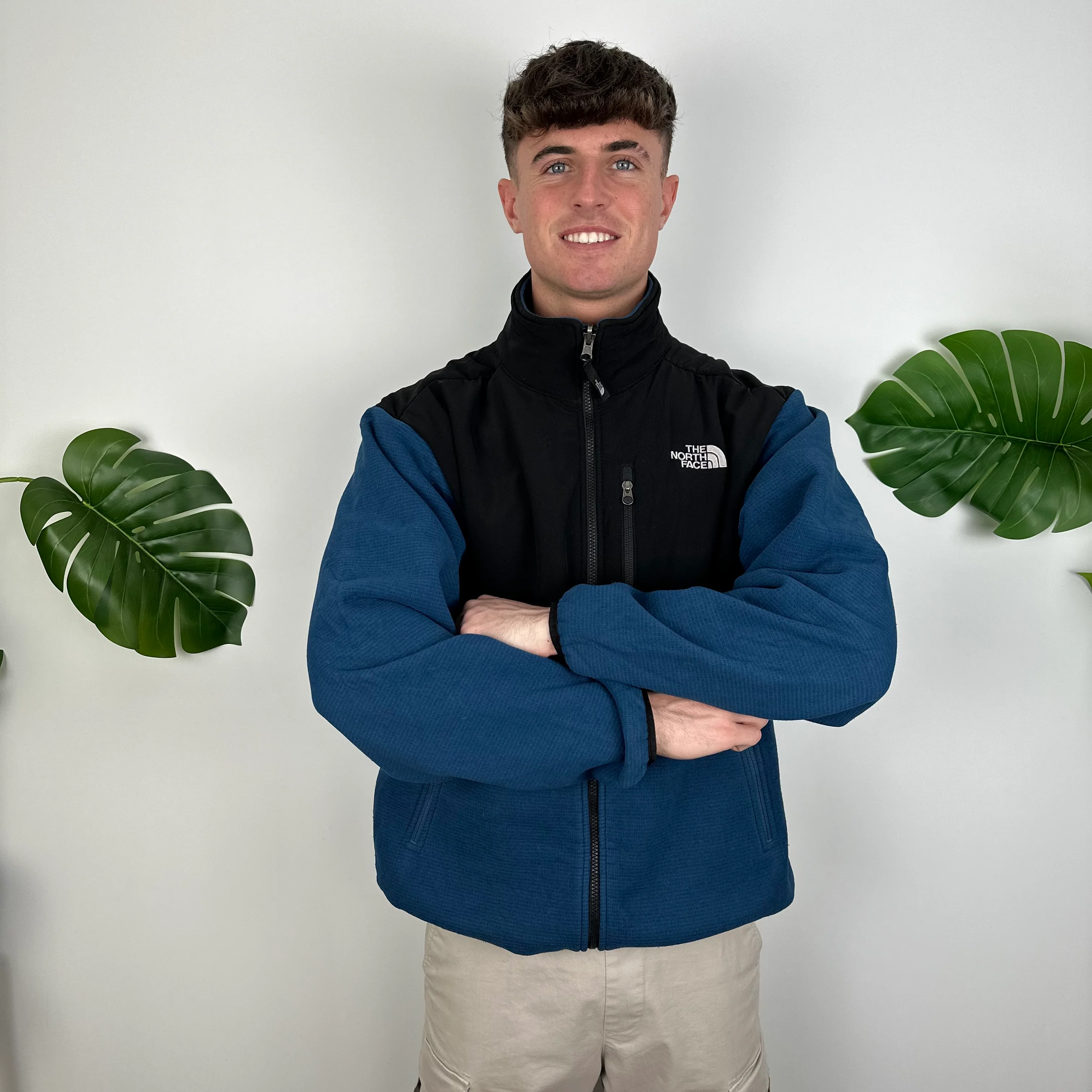 The North Face Black & Blue Denali Fleece Zip Up Jacket (L) - Image 4