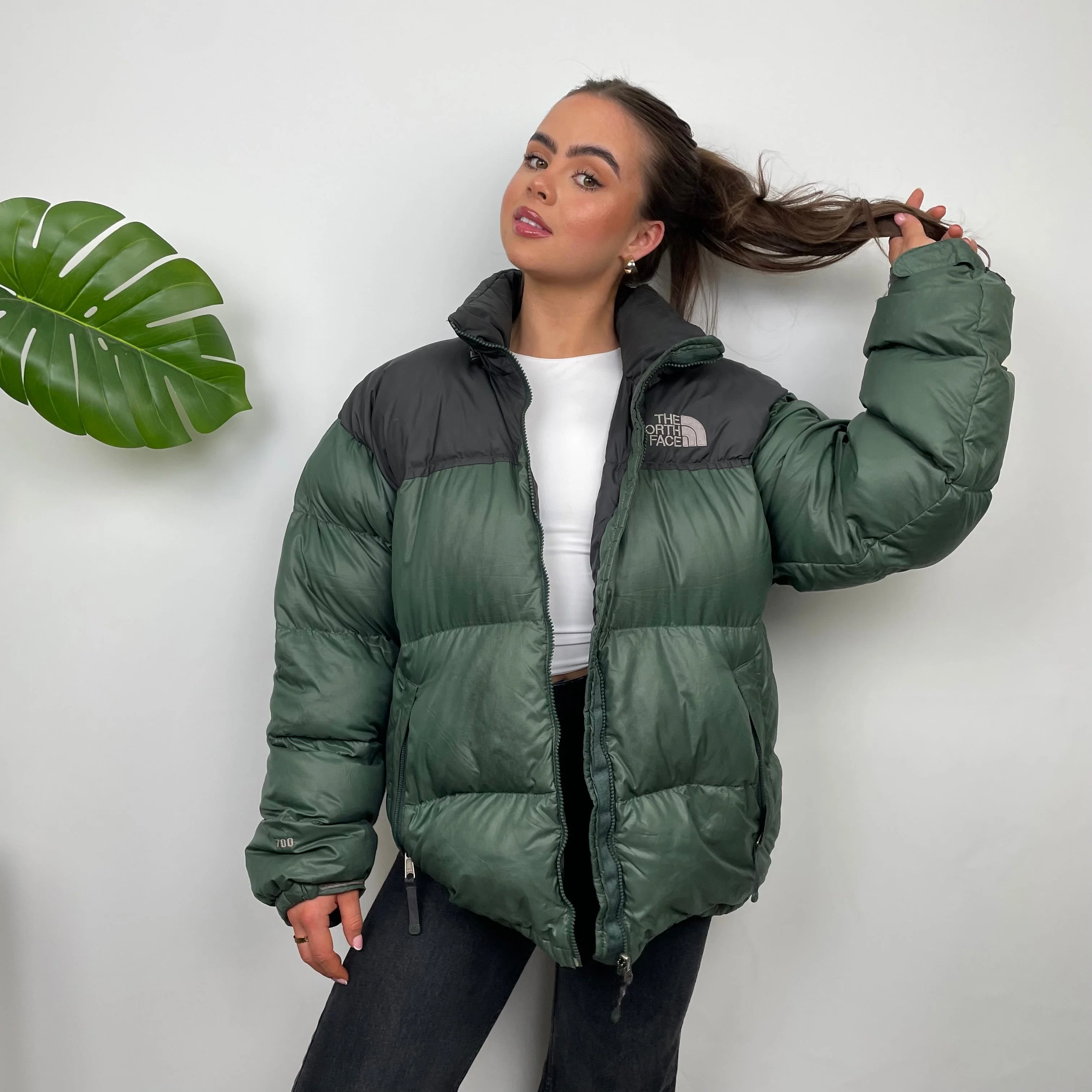 The North Face Green Nuptse 700 Puffer Jacket (L) - Image 4