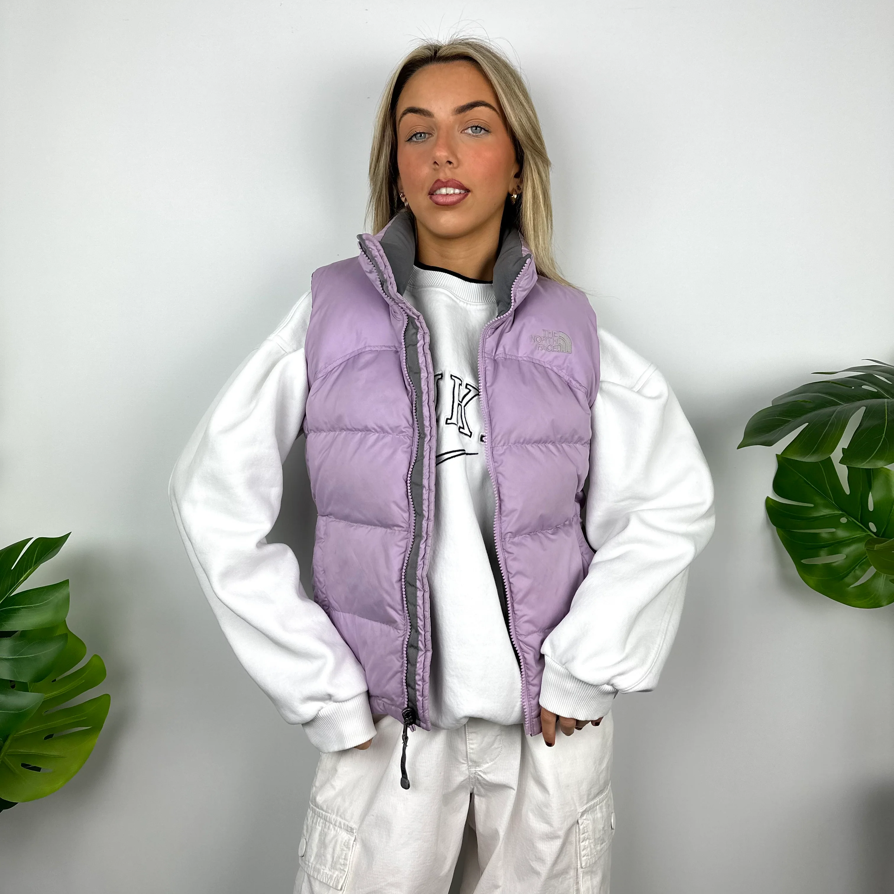 The North Face Purple Nuptse 700 Puffer Gilet (S)