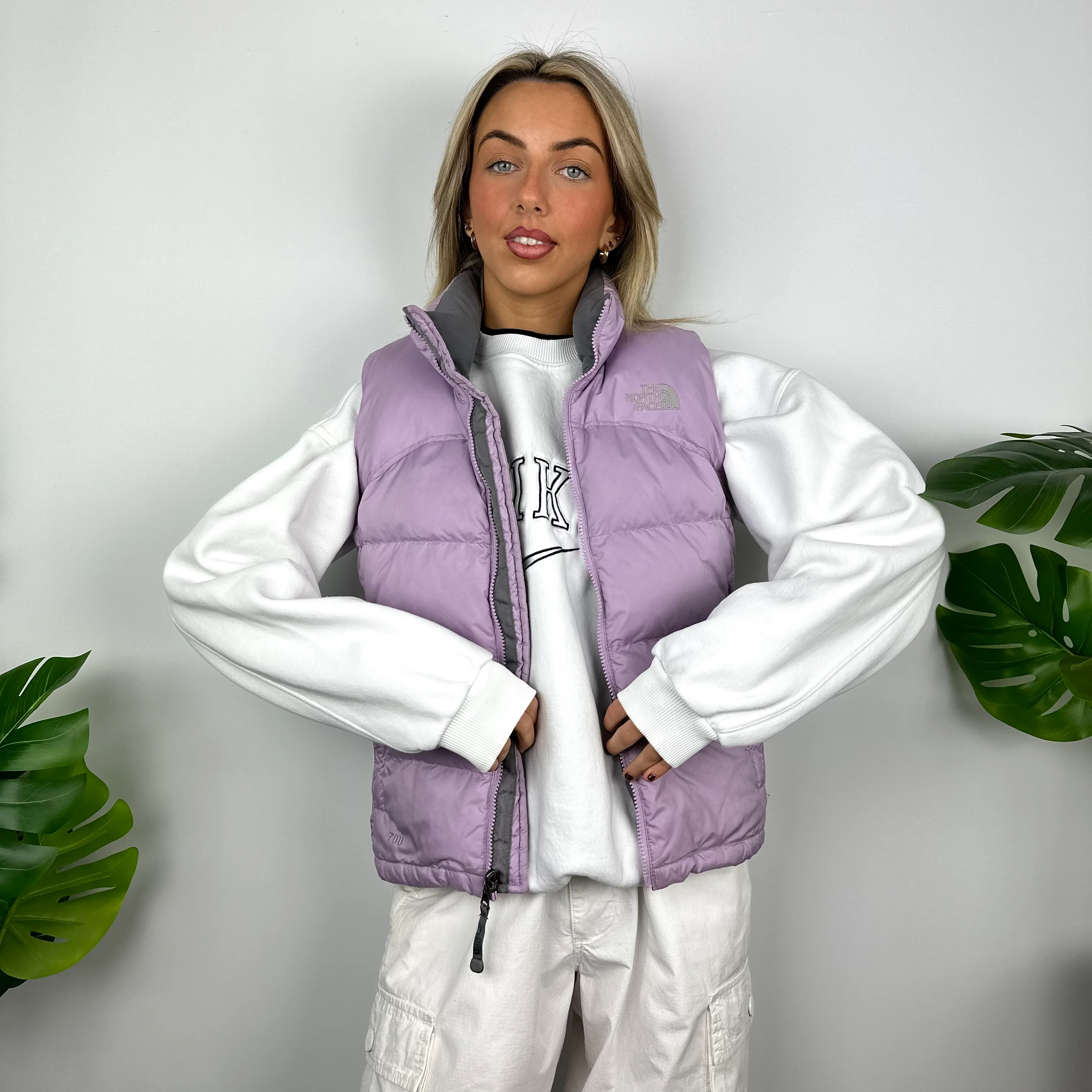 The North Face Purple Nuptse 700 Puffer Gilet (S) - Image 2
