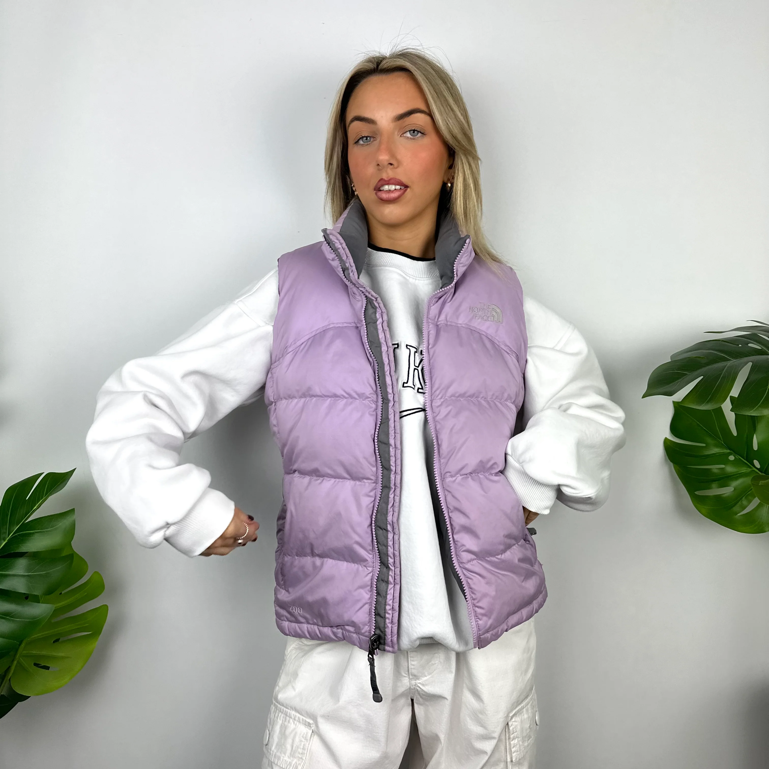 The North Face Purple Nuptse 700 Puffer Gilet (S) - Image 3