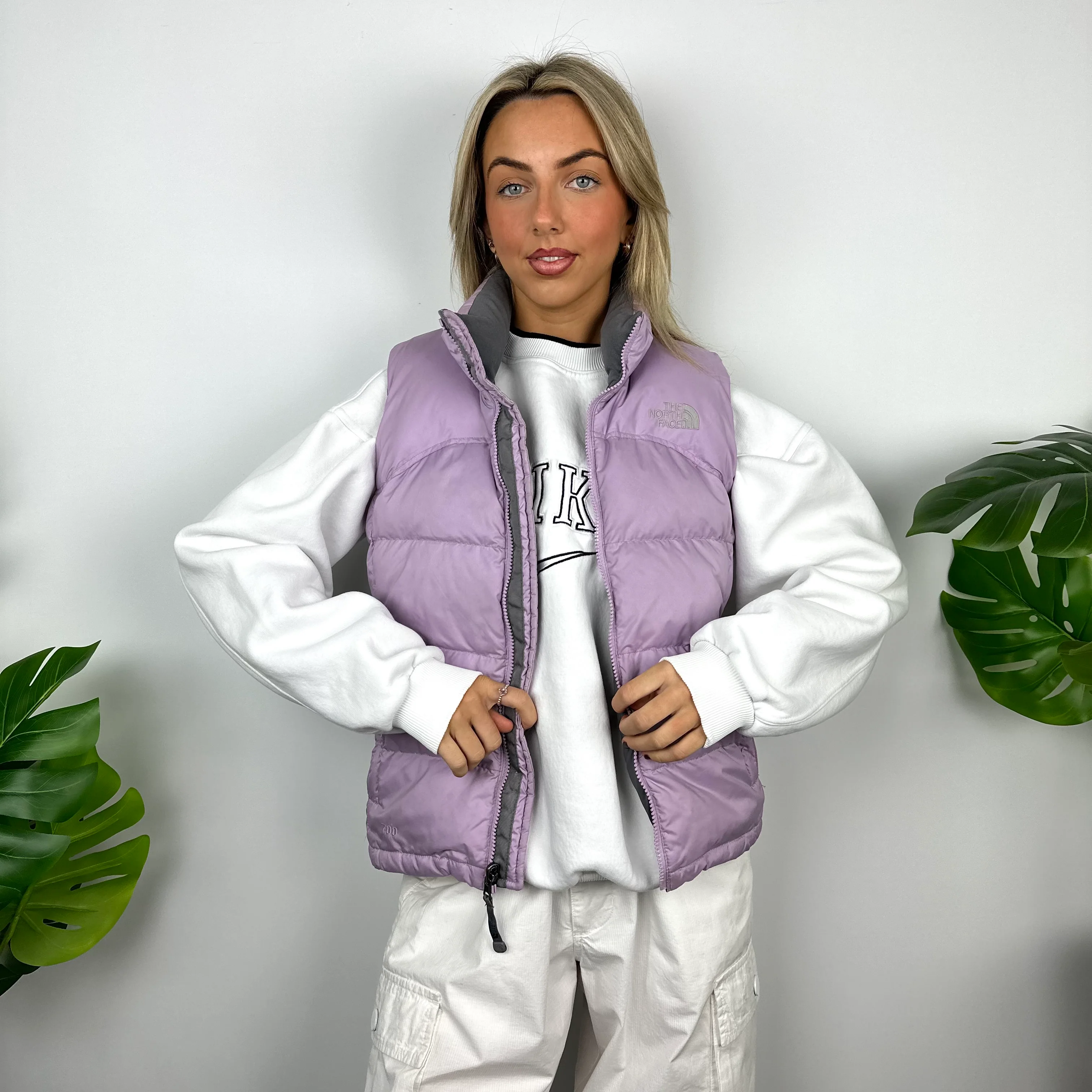 The North Face Purple Nuptse 700 Puffer Gilet (S) - Image 6