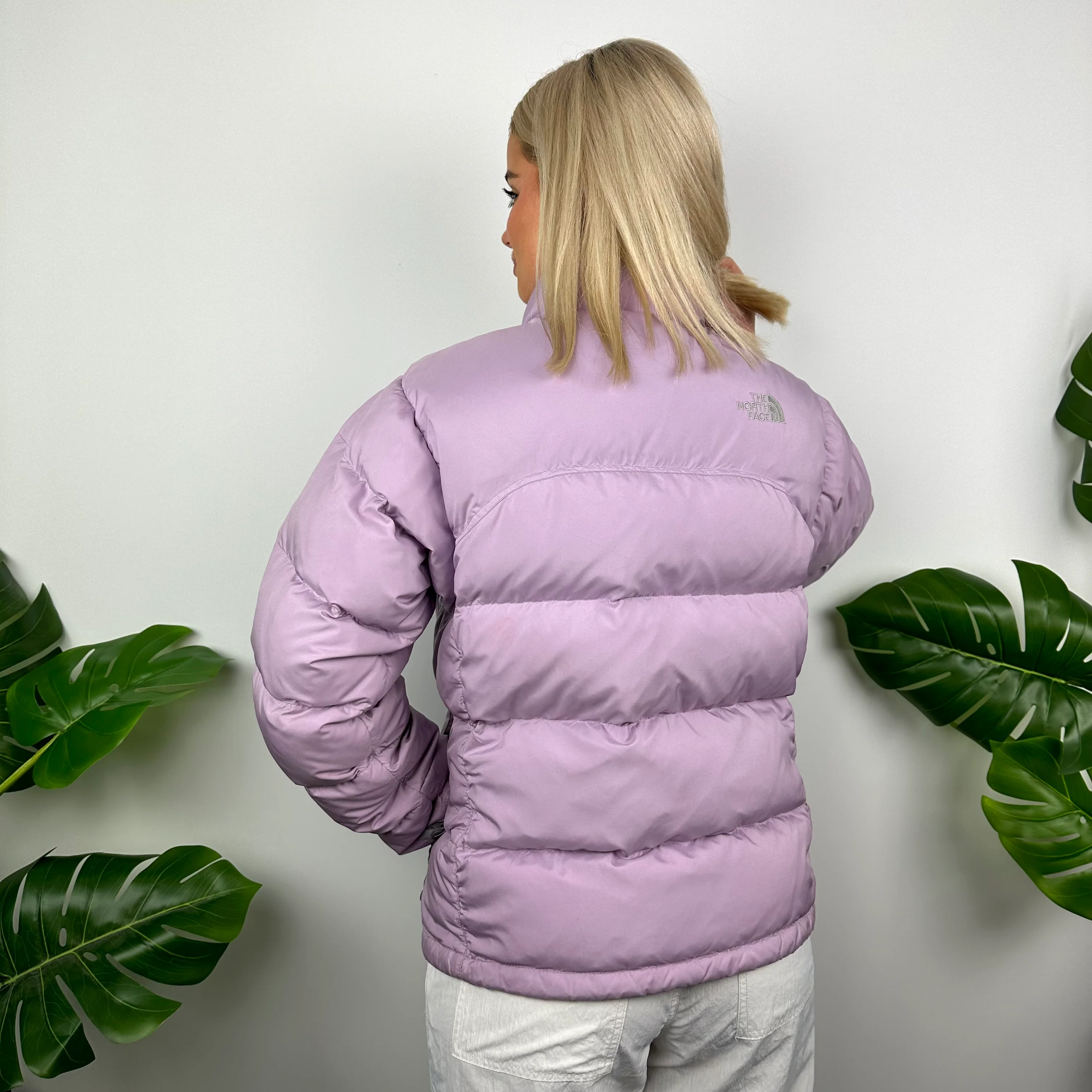 The North Face Parma Violet Embroidered Spell Out Puffer Jacket (S) - Image 4