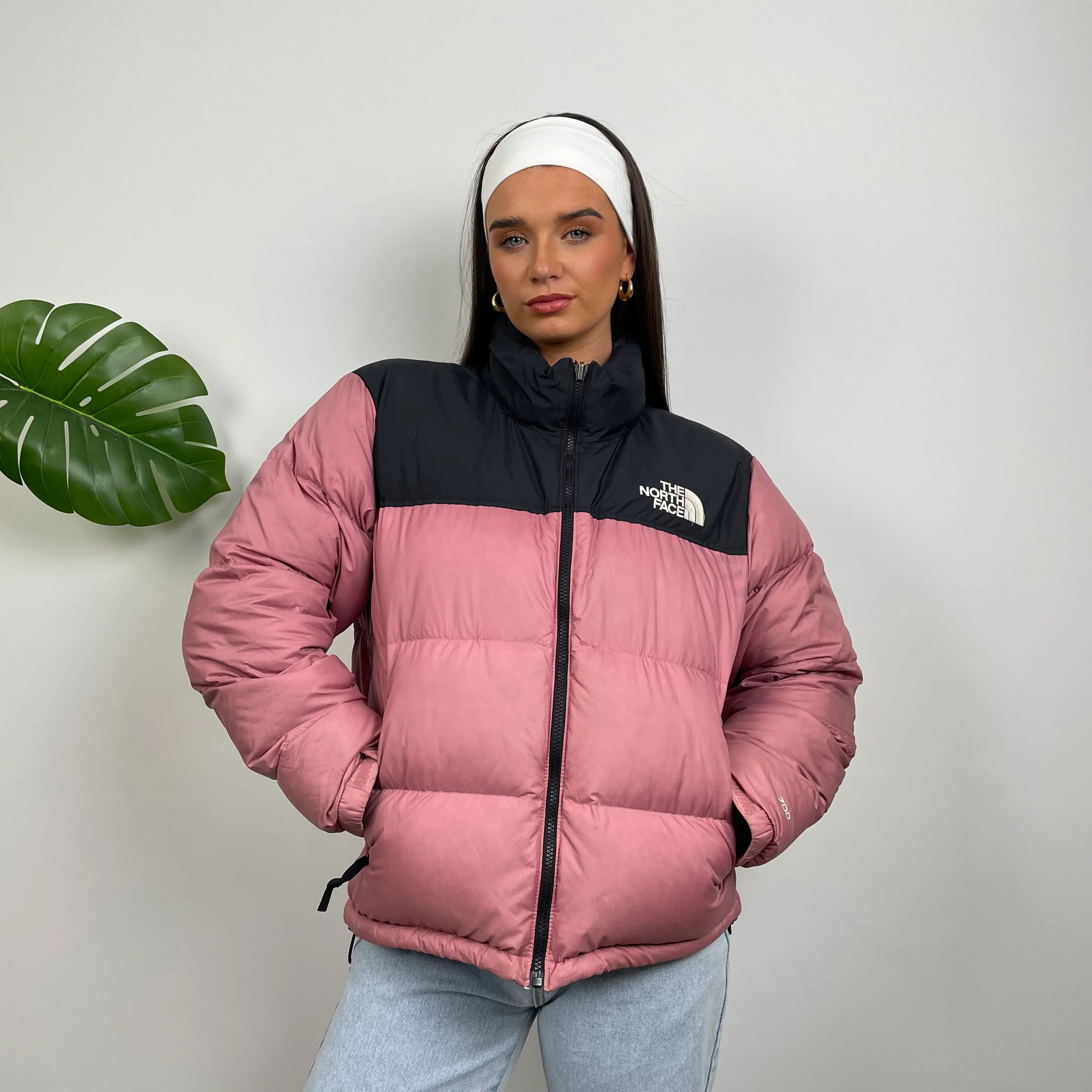 The North Face Pink Puffer Jacket (S) - Image 3