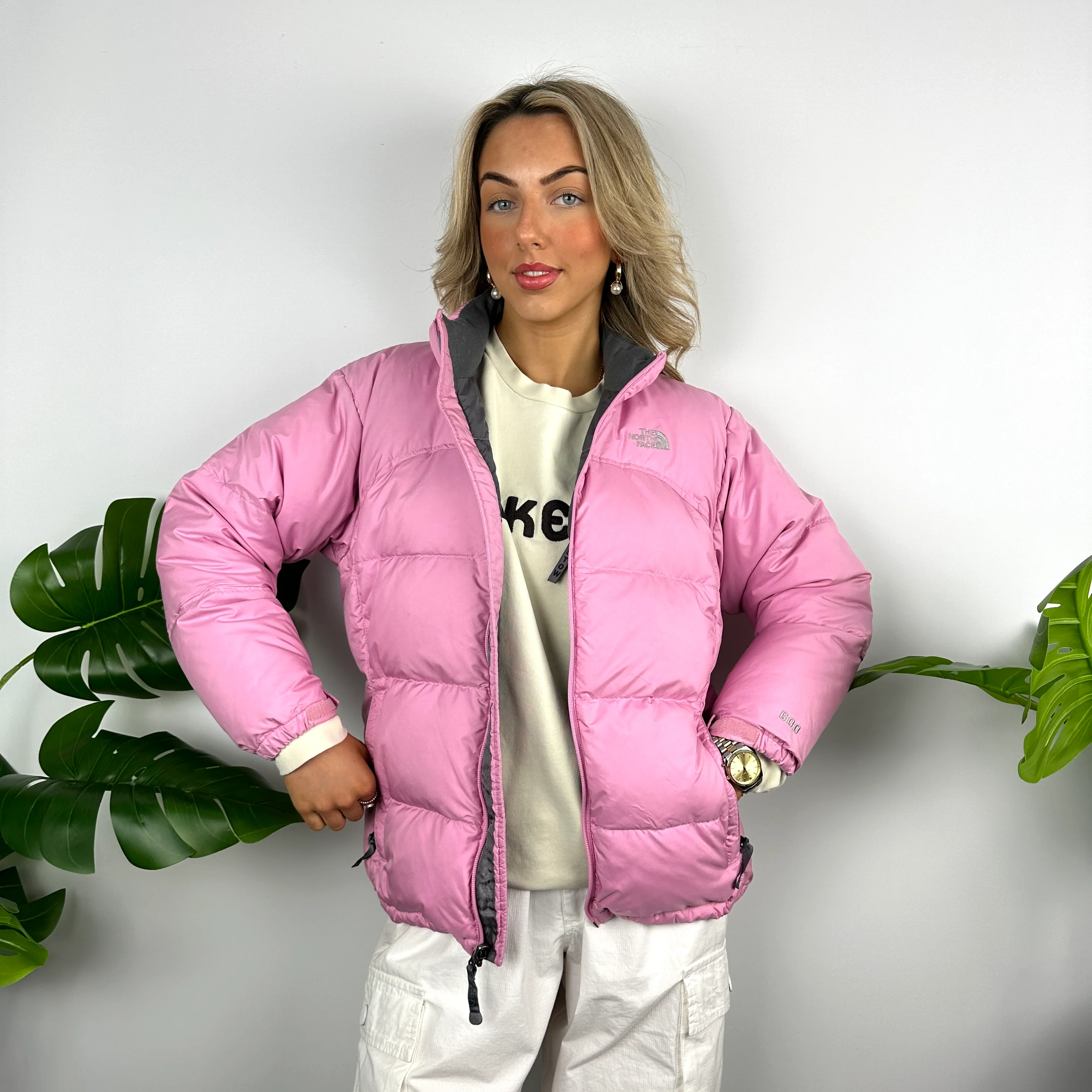 The North Face Candy Floss Pink Puffer Jacket (M) - Image 3