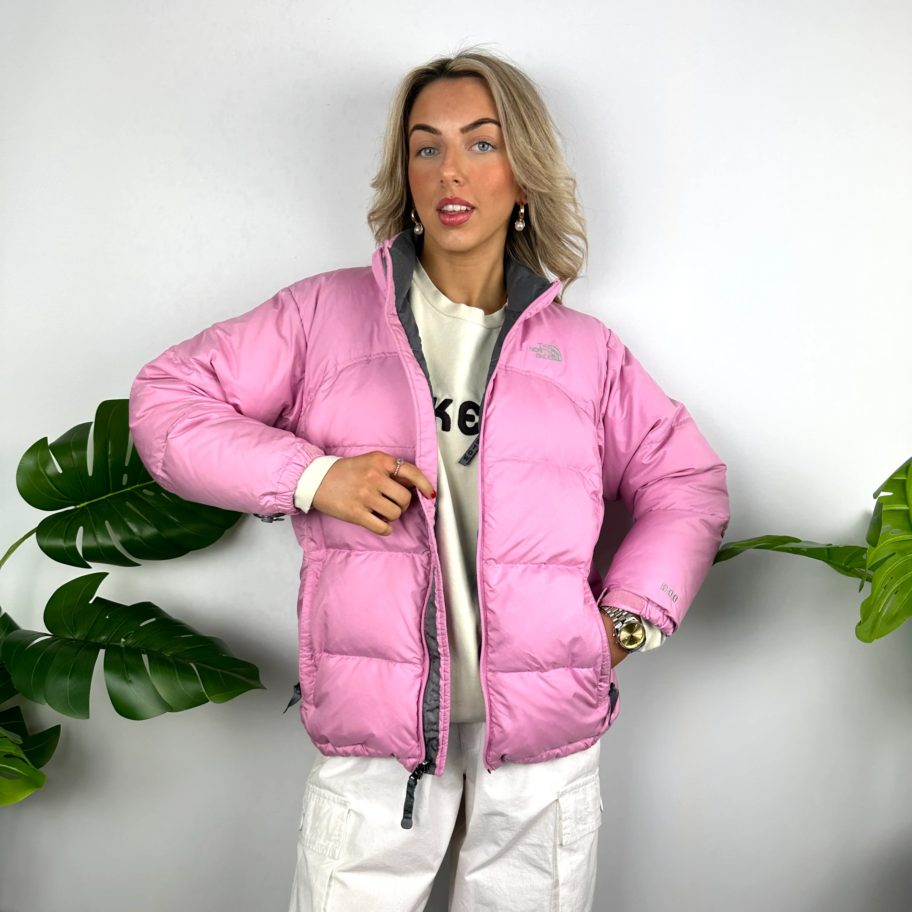 The North Face Candy Floss Pink Puffer Jacket (M) - Image 4