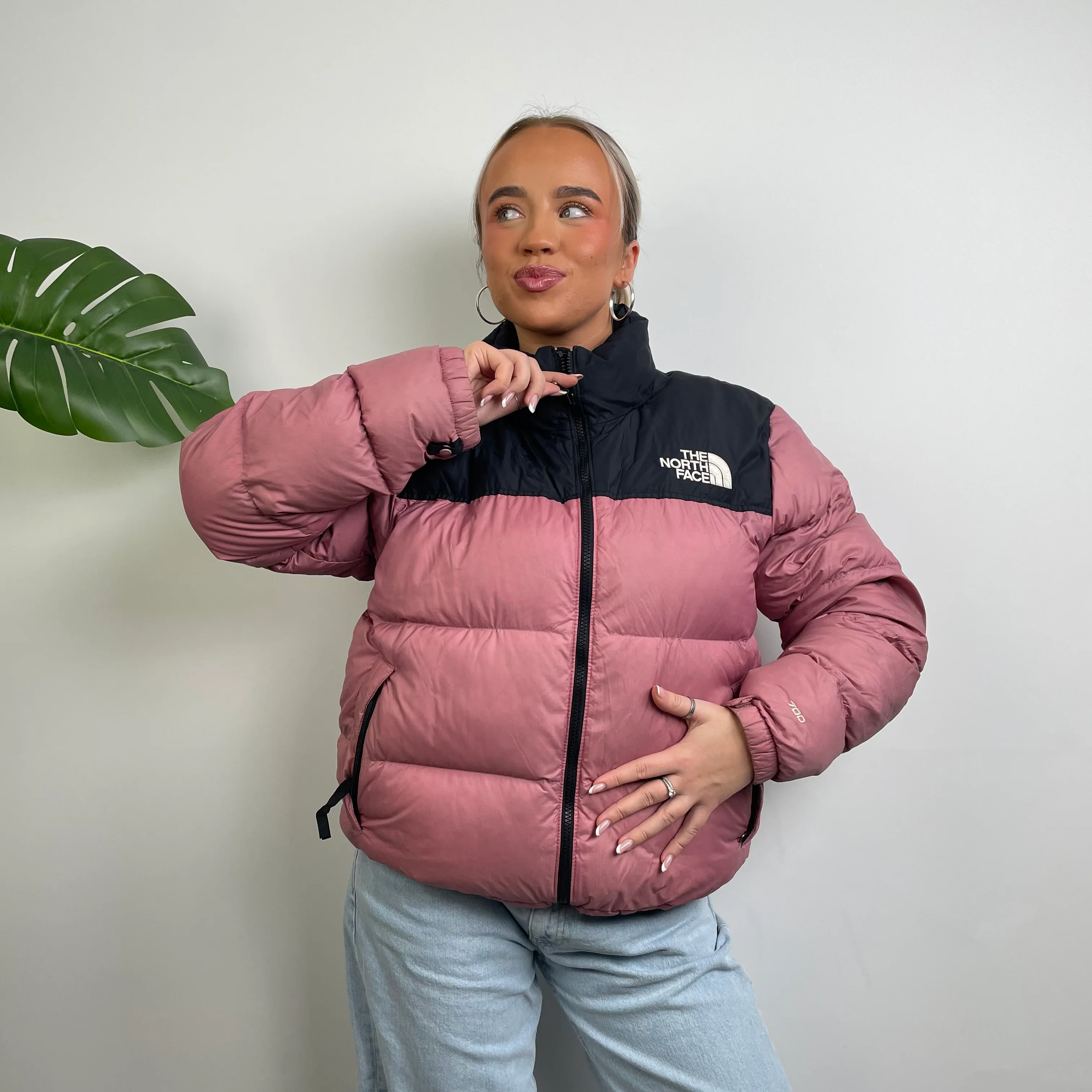 The North Face Pink Puffer Jacket (S) - Image 2