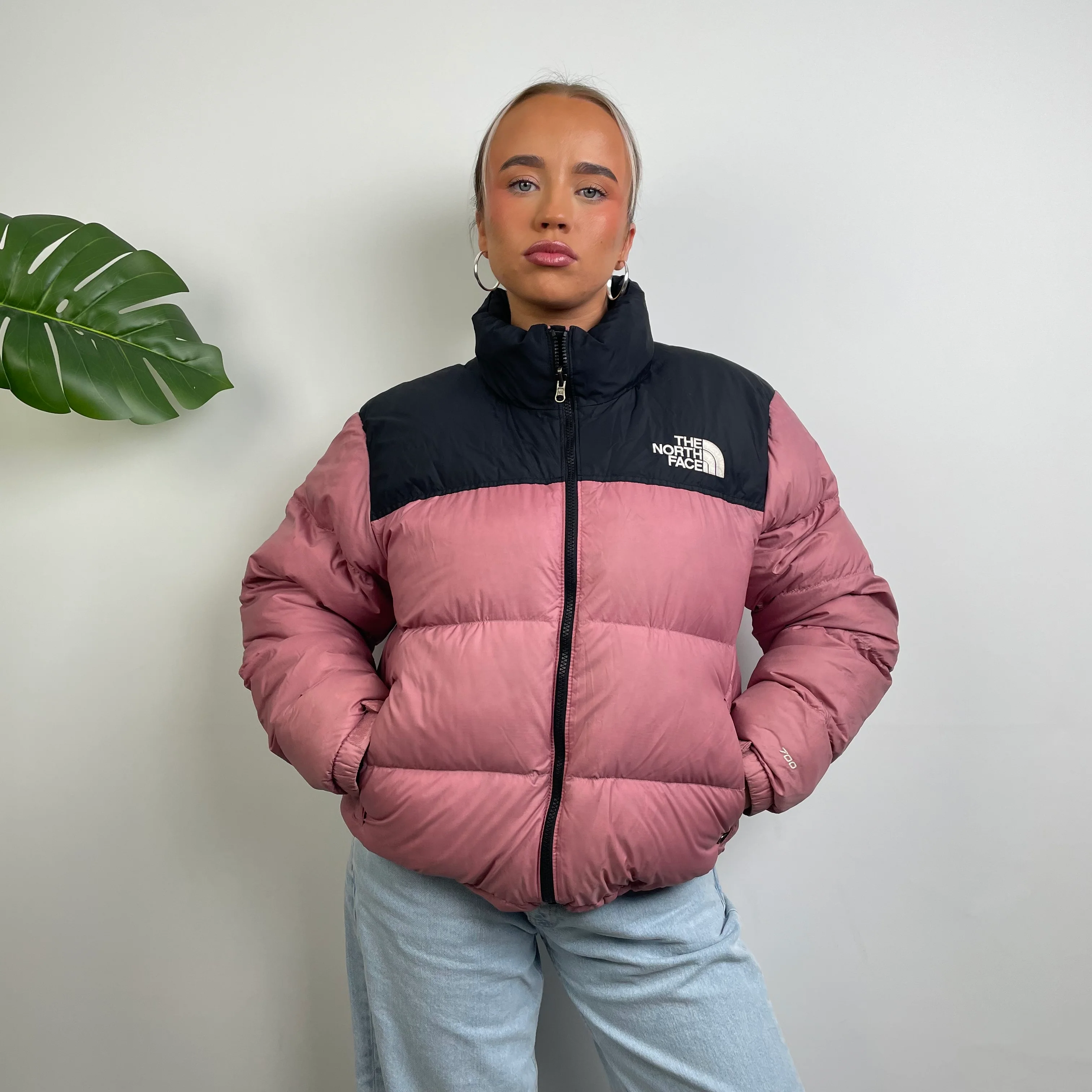The North Face Pink Puffer Jacket (S) - Image 3
