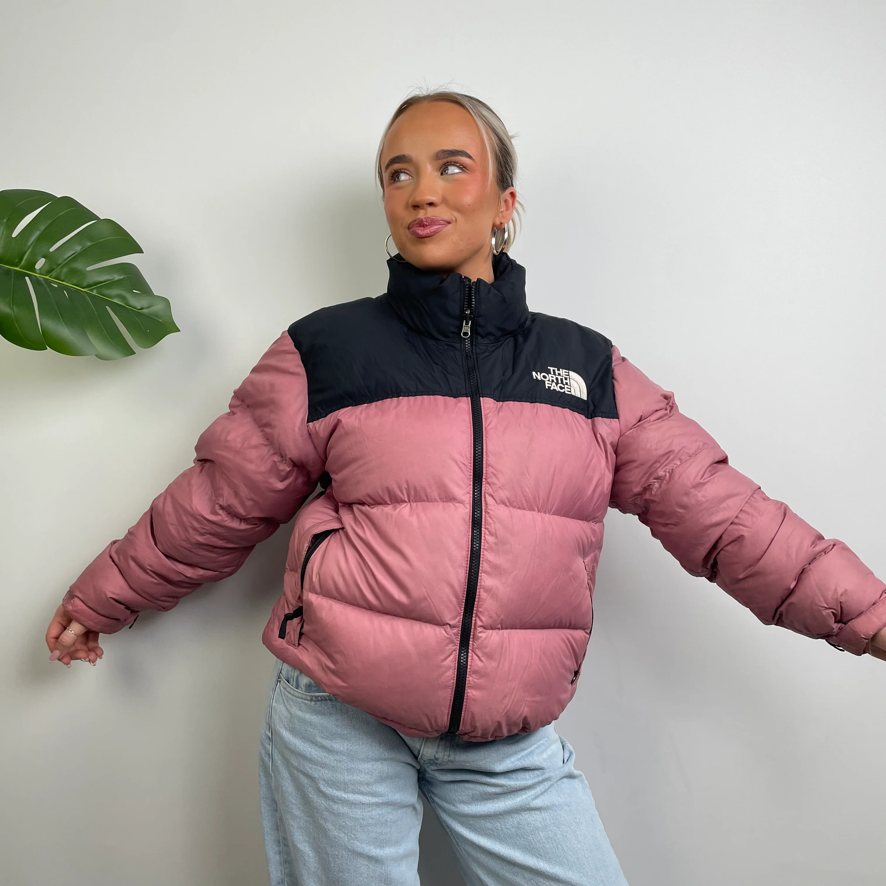 The North Face Pink Puffer Jacket (S) - Image 4