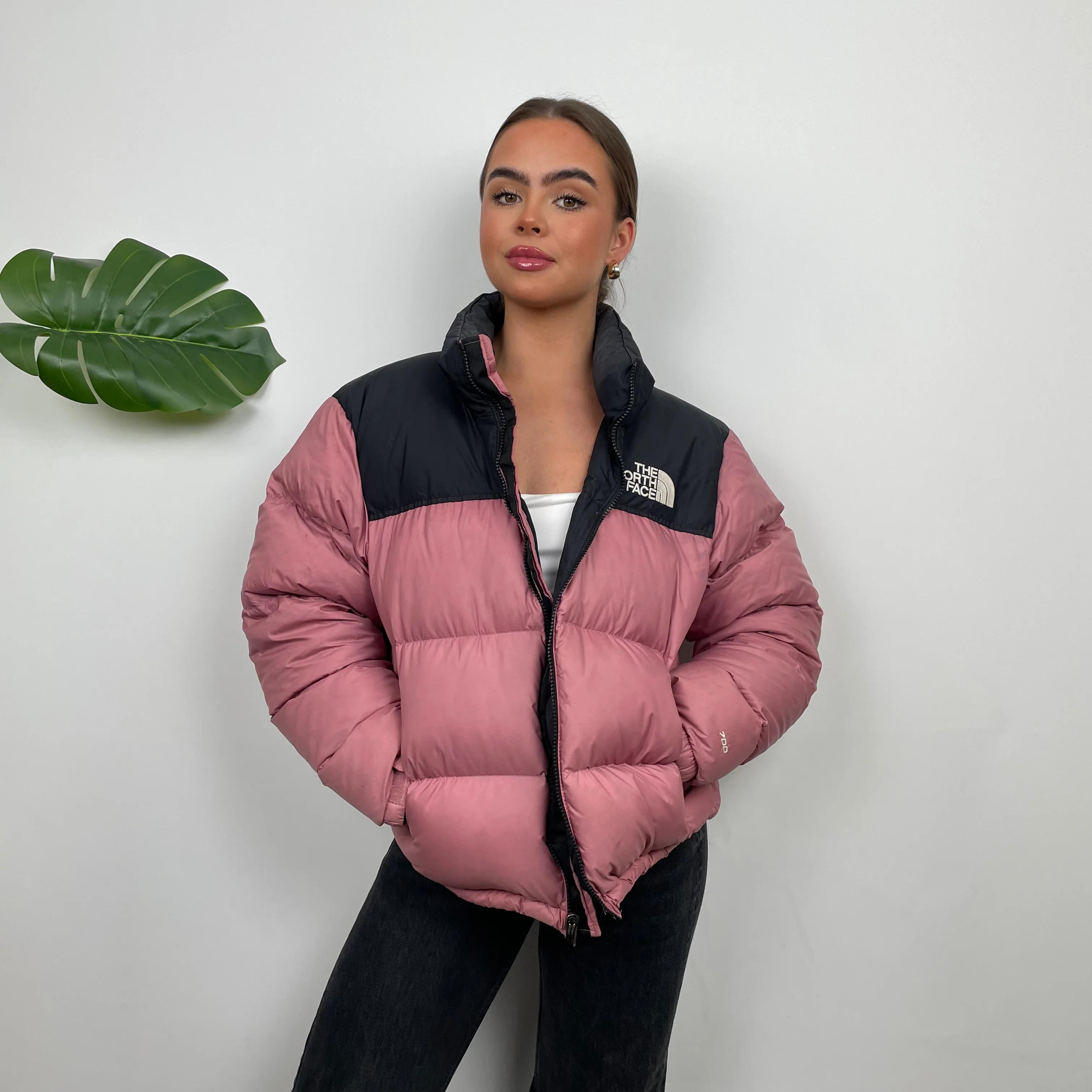 The North Face Pink Puffer Jacket (S) - Image 4