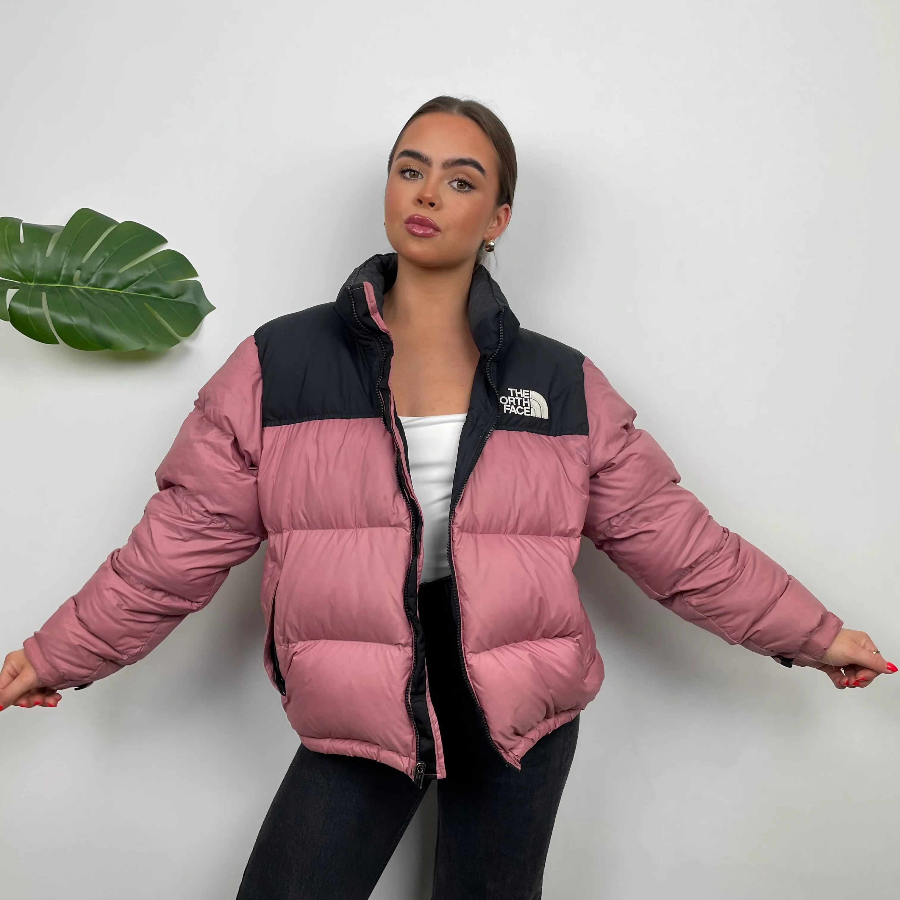 The North Face Pink Puffer Jacket (S) - Image 6