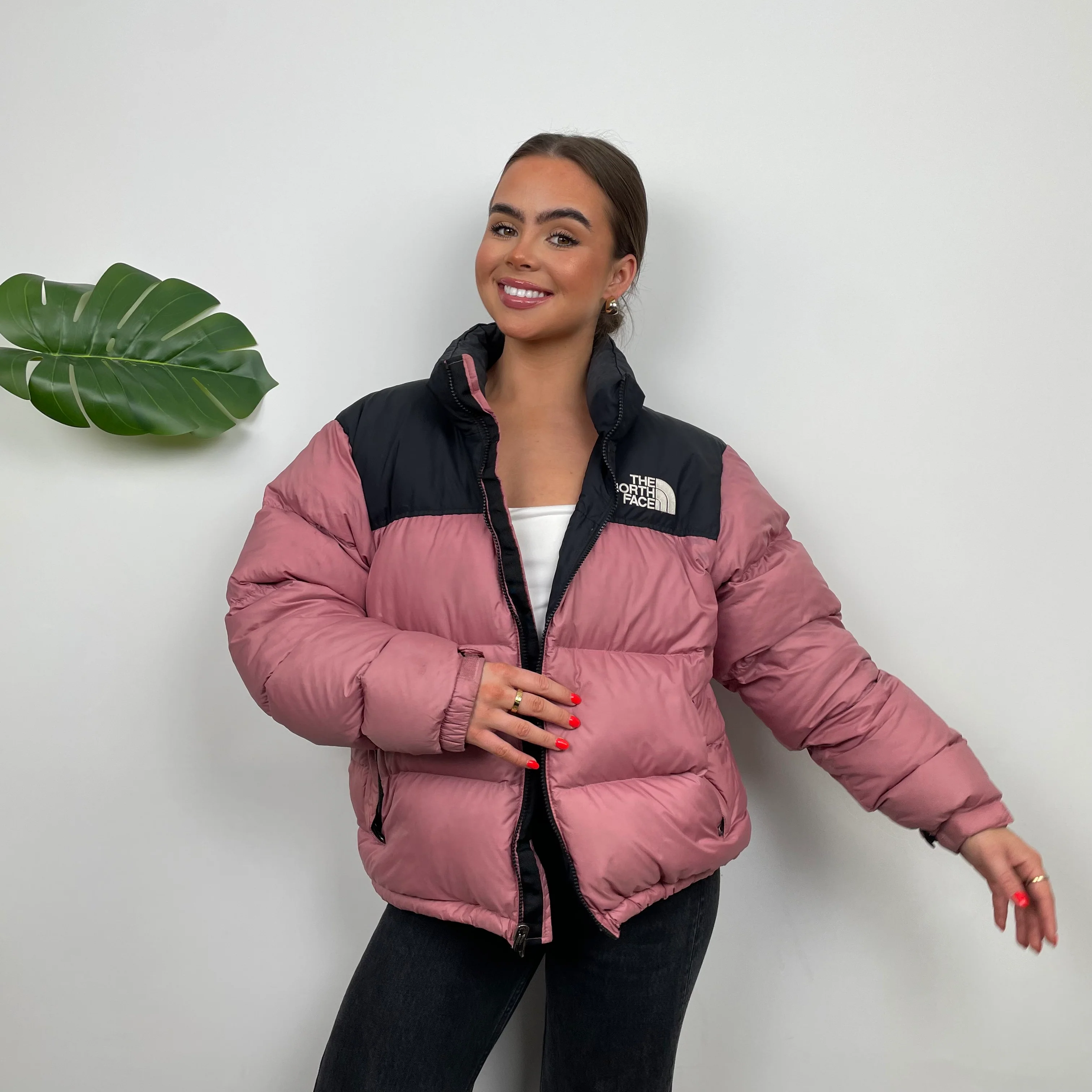 The North Face Pink Puffer Jacket (S) - Image 8
