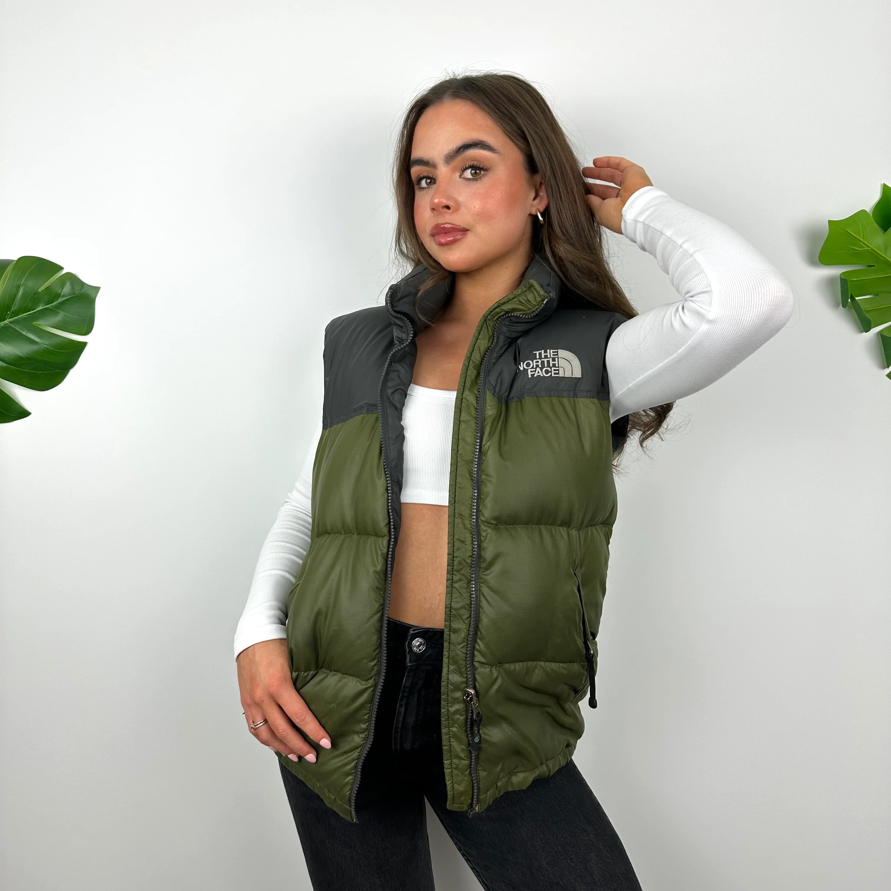 The North Face RARE Green Nuptse 700 Puffer Gilet (M) - Image 2