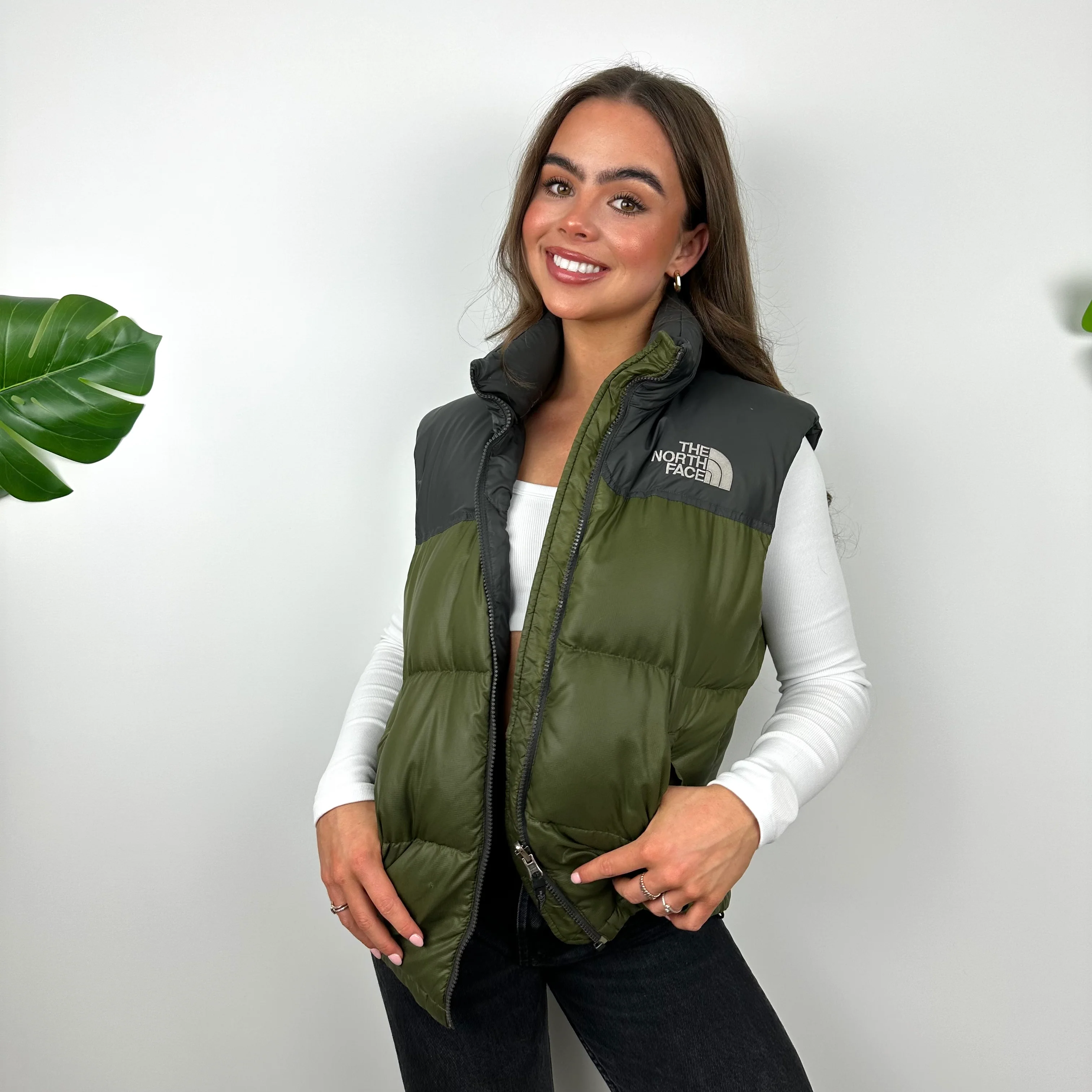 The North Face RARE Green Nuptse 700 Puffer Gilet (M) - Image 3