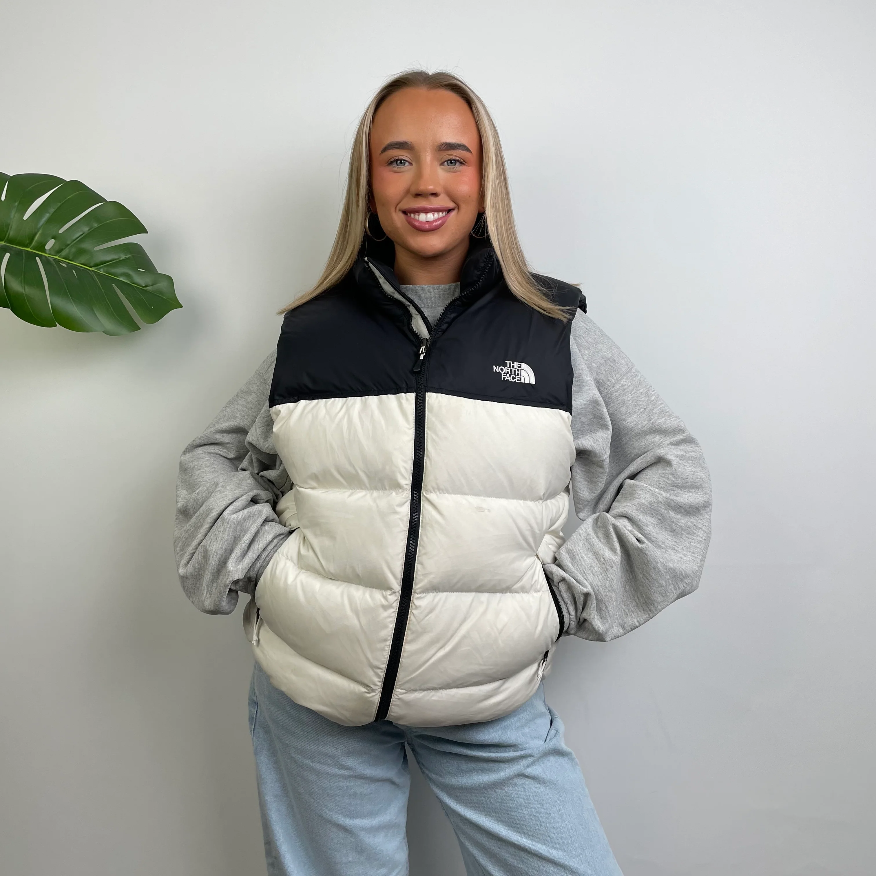 The North Face RARE White Nuptse 700 Puffer Gilet (L) - Image 8