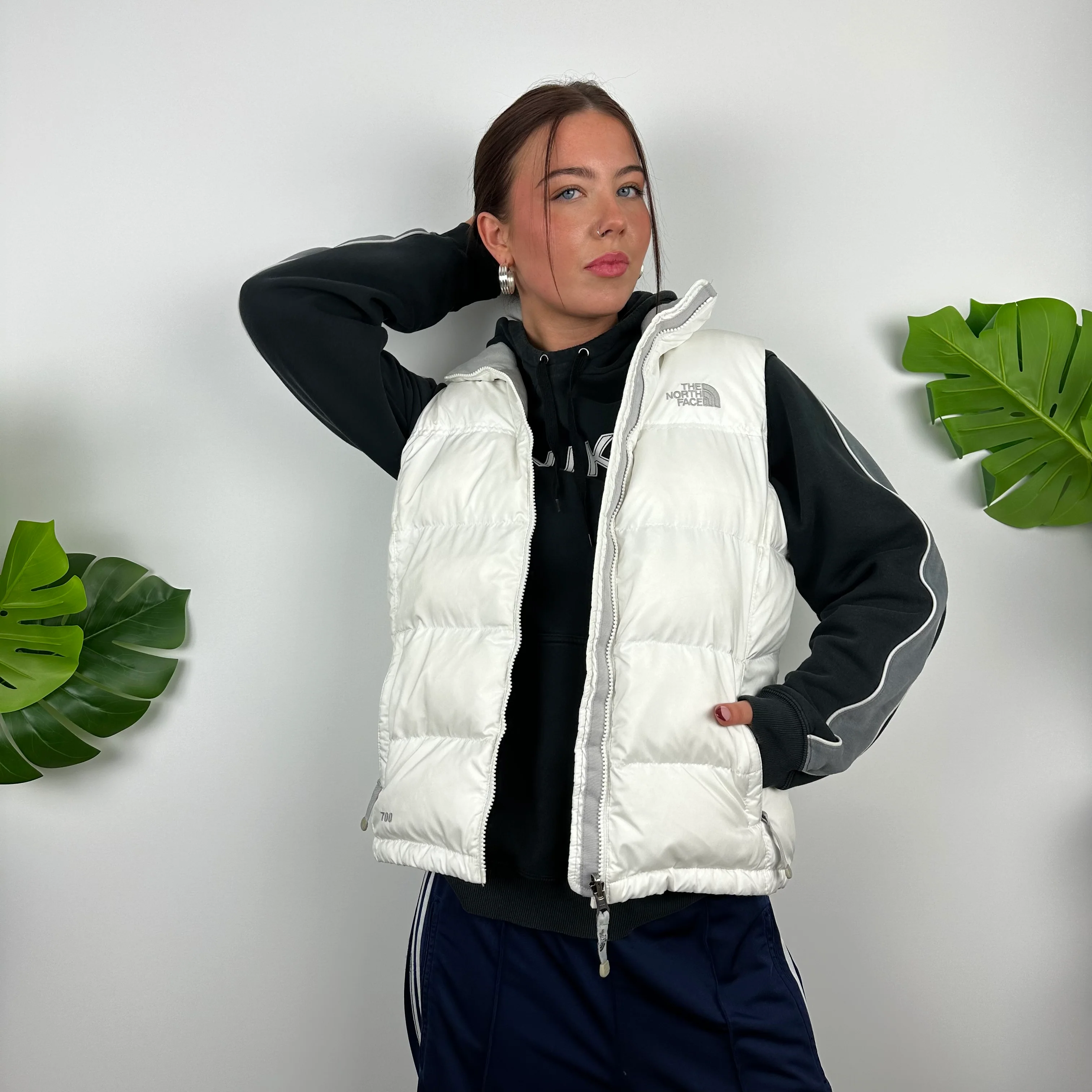 The North Face White Nuptse 700 Puffer Gilet (M) - Image 2