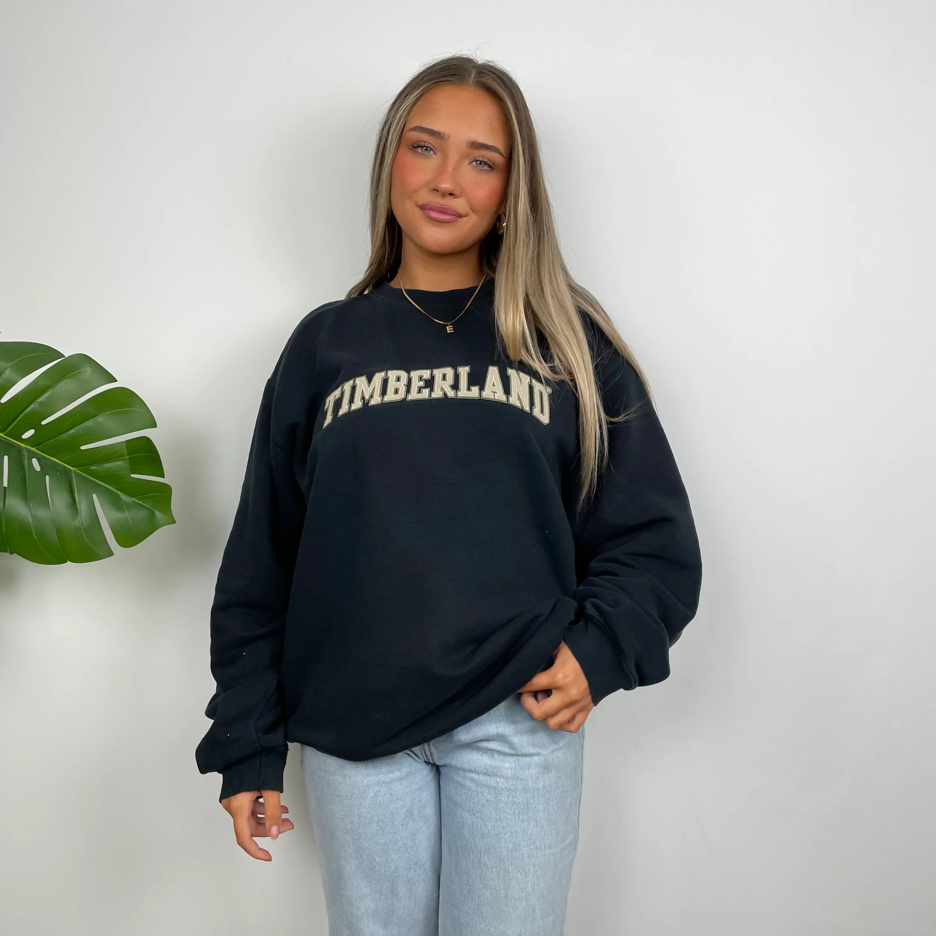 Timberland Black Embroidered Spell Out Sweatshirt (L) - Image 6