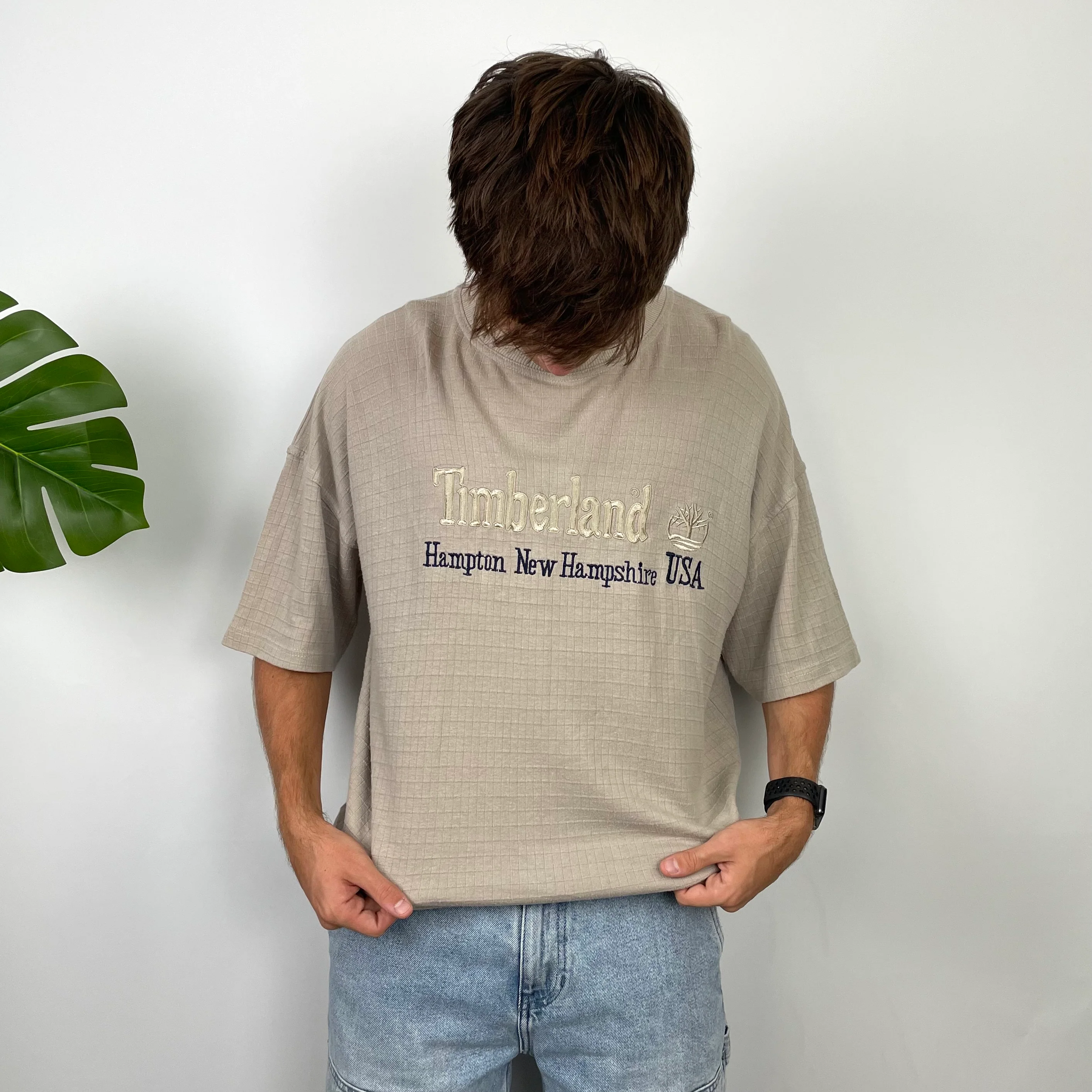Timberland Cream Spell Out T Shirt (L) - Image 6
