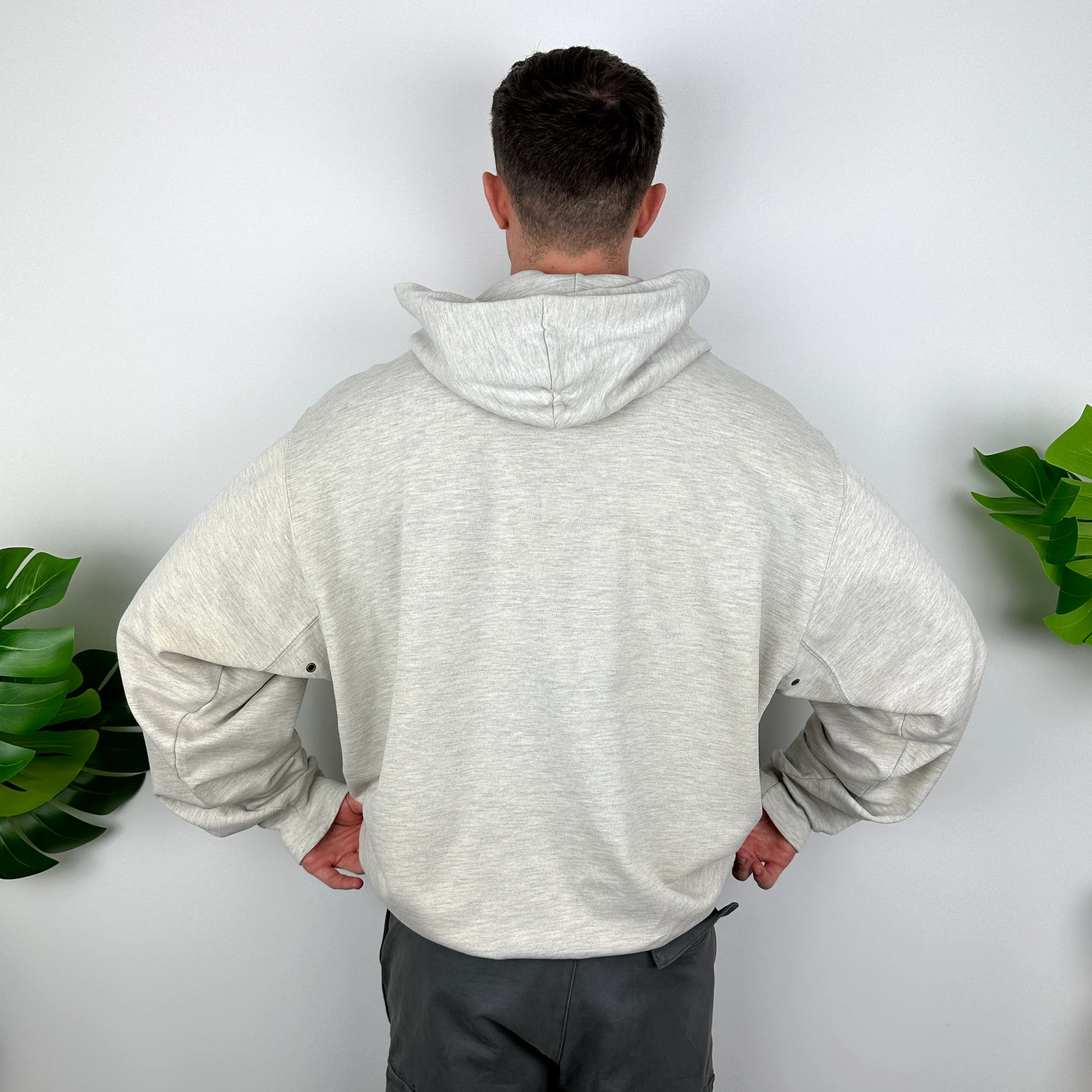 Timberland Grey Embroidered Spell Out Hoodie (L) - Image 6