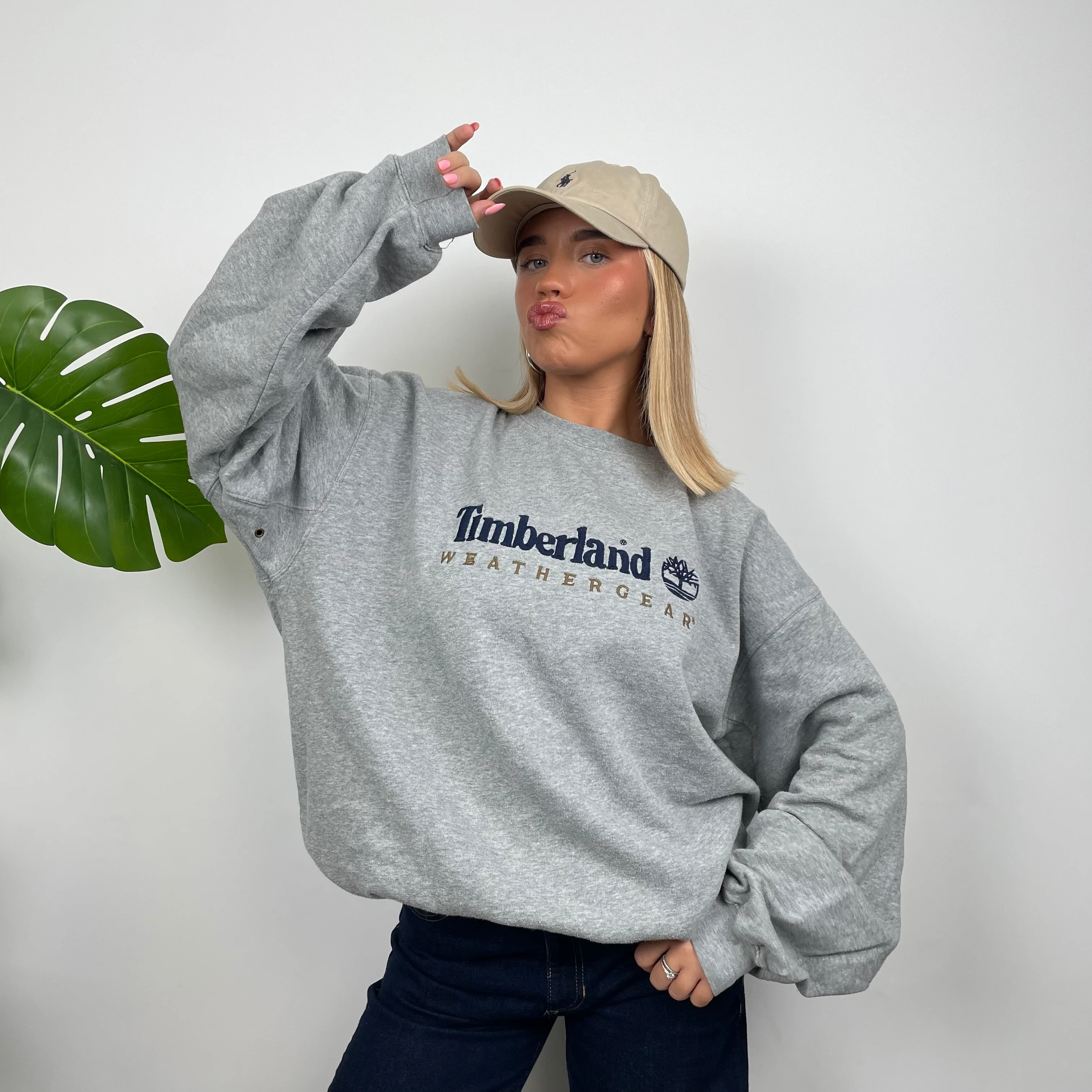 Timberland Grey Embroidered Spell Out Sweatshirt (XXL) - Image 2