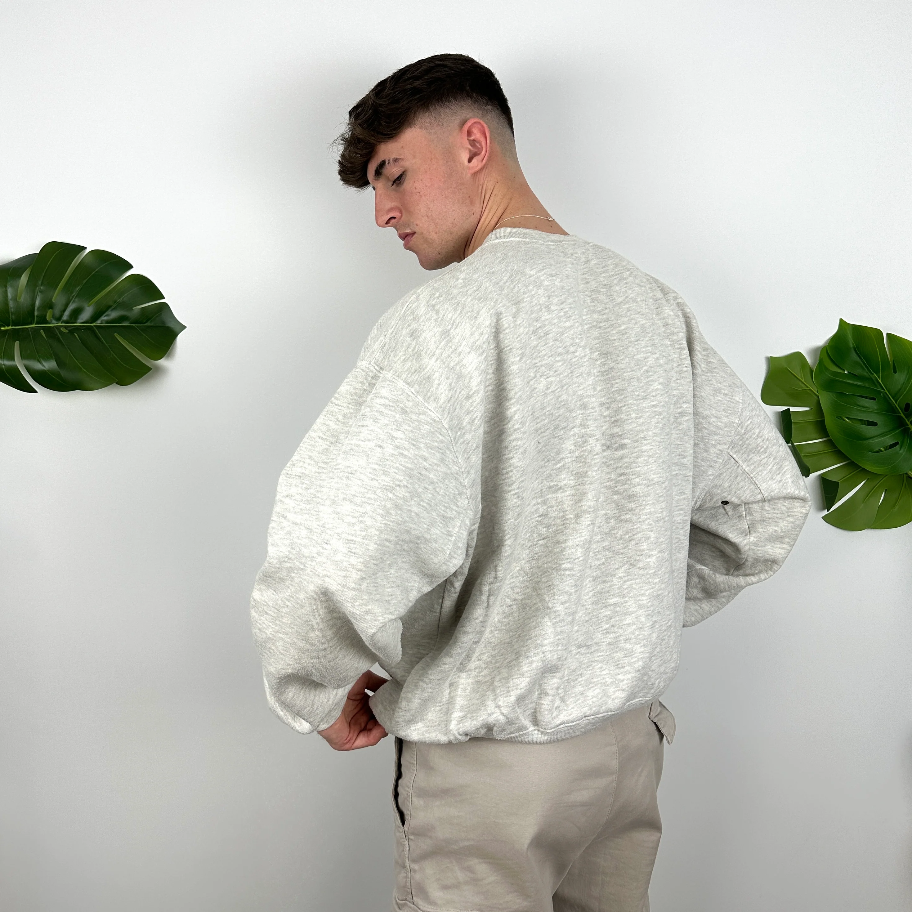 Timberland Grey Embroidered Spell Out Sweatshirt (M) - Image 6