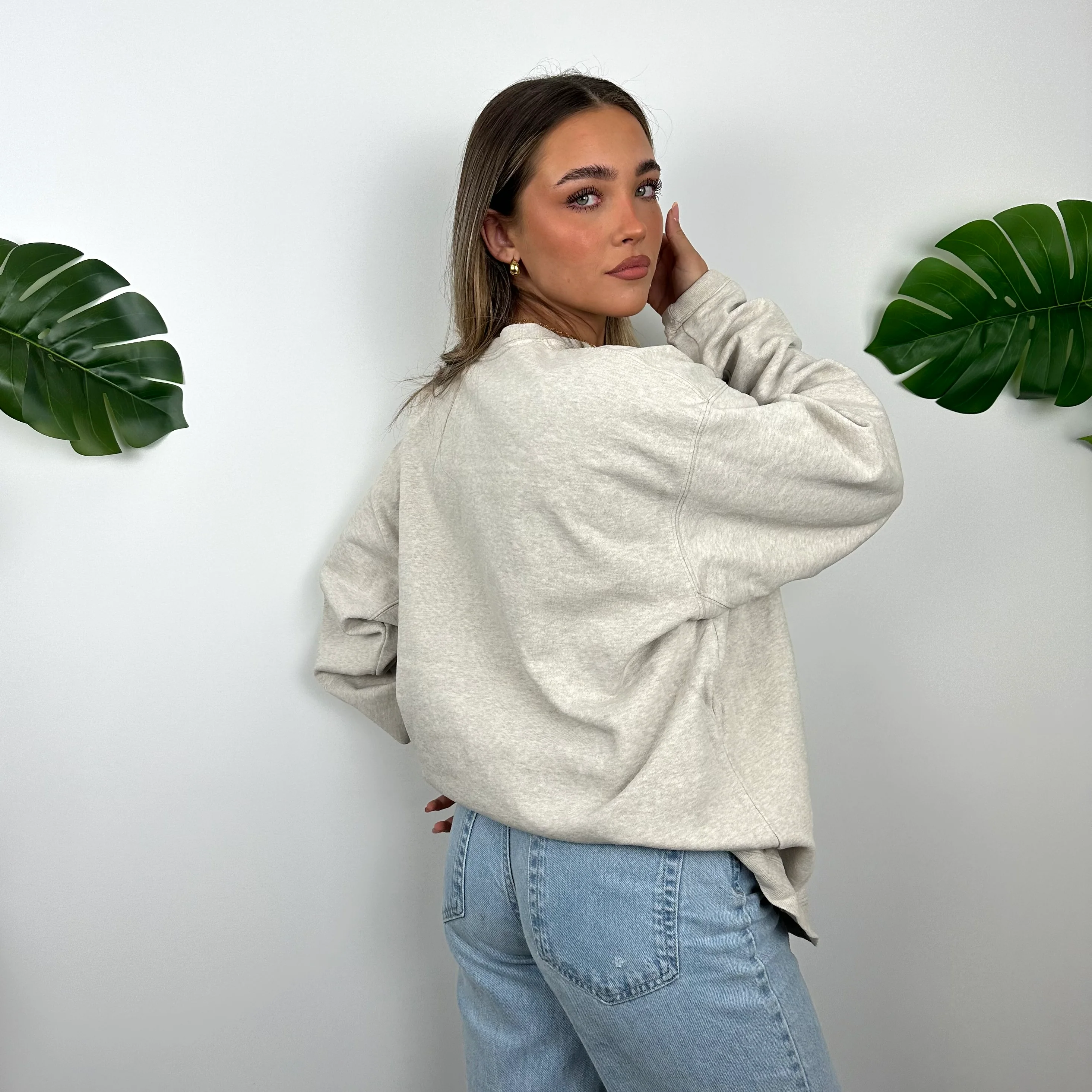 Timberland Grey Embroidered Spell Out Sweatshirt (XL) - Image 6