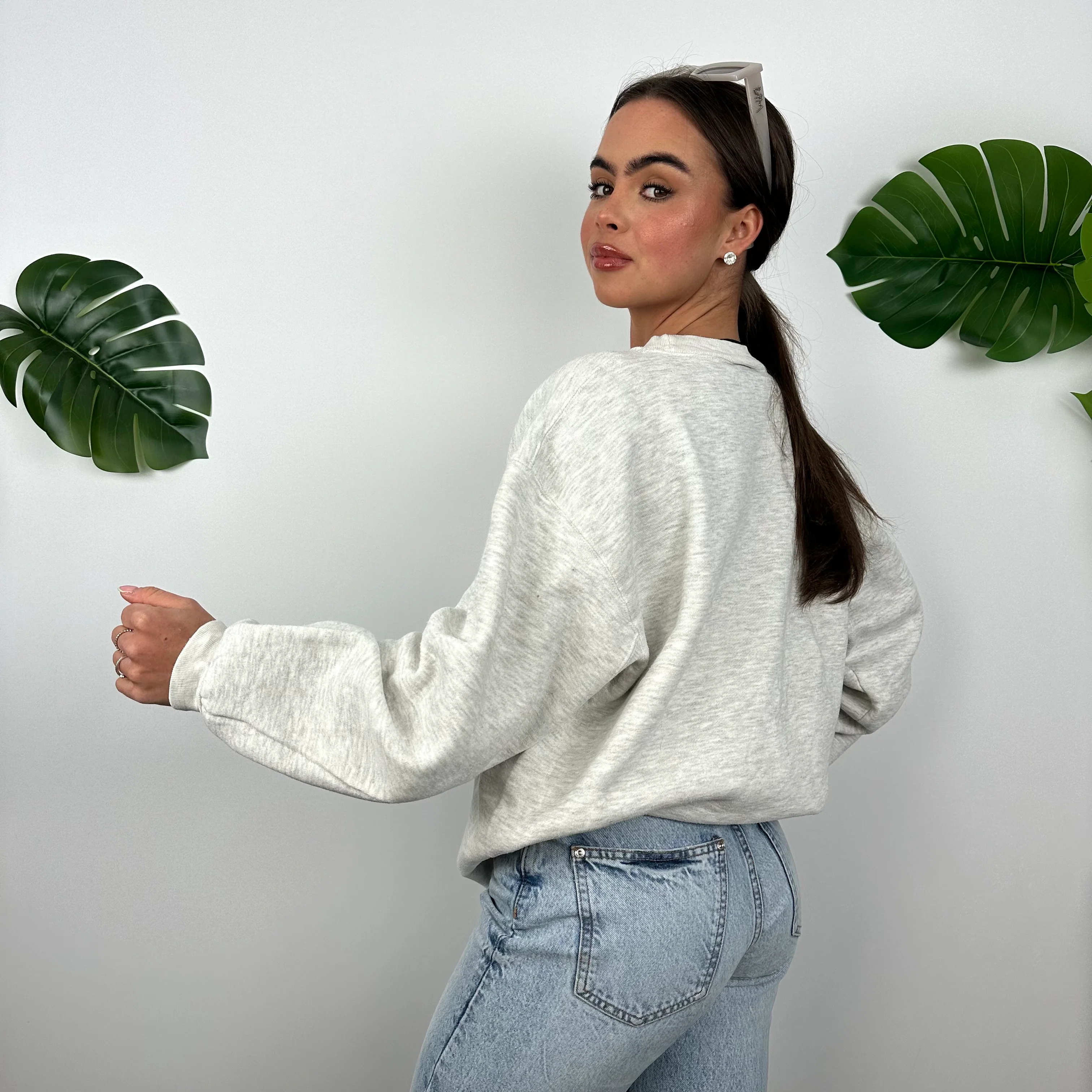 Timberland Grey Embroidered Spell Out Sweatshirt (S) - Image 7